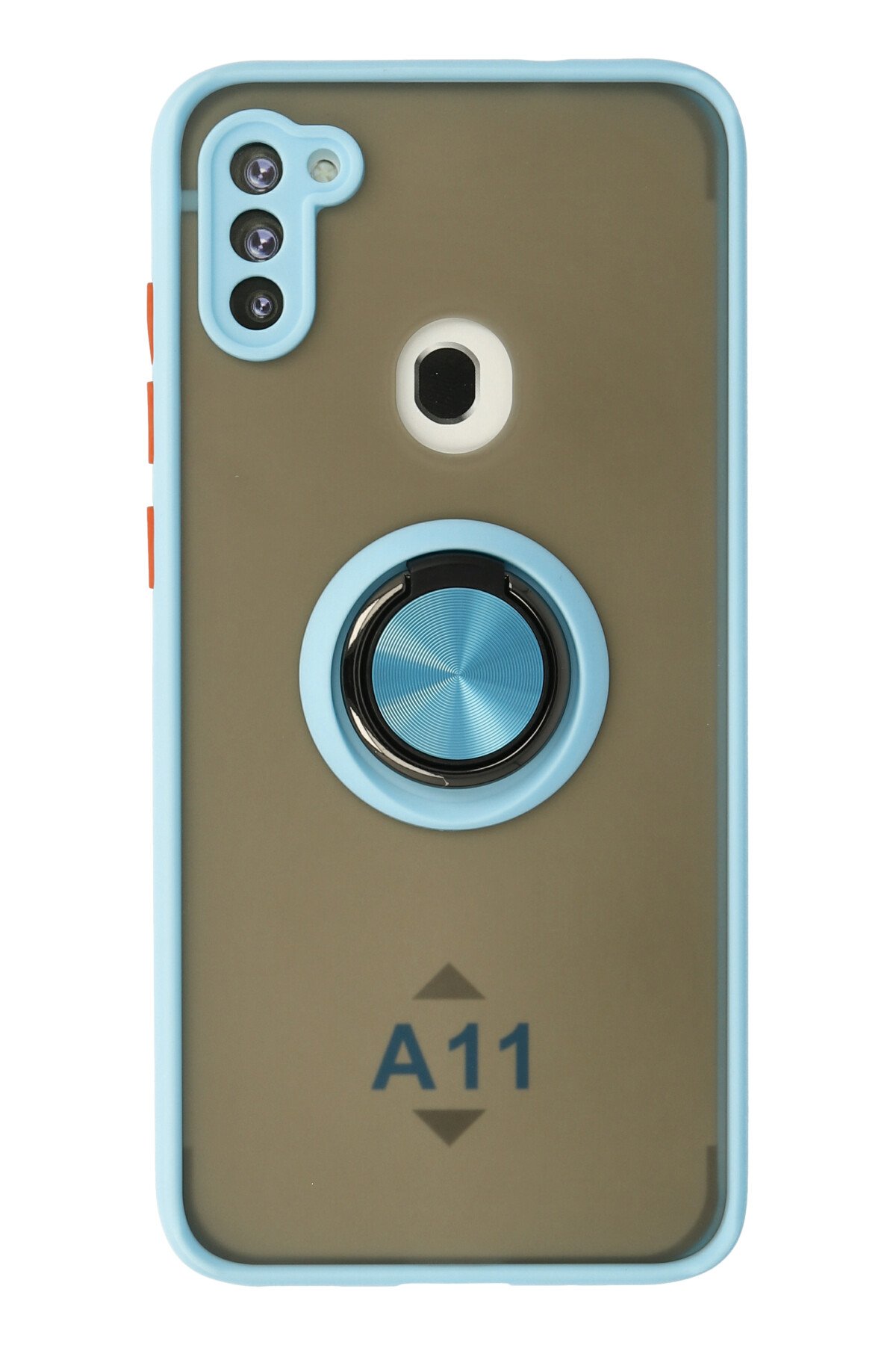Newface Samsung Galaxy A11 Kılıf Sofya Yüzüklü Silikon Kapak - Siyah