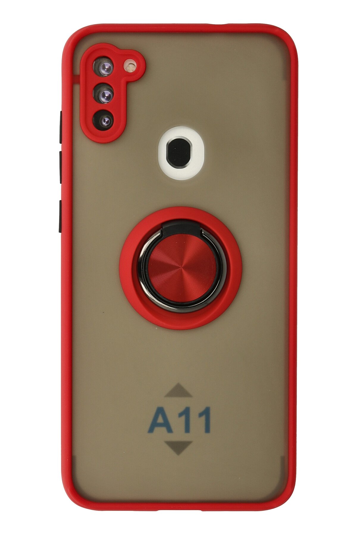 Newface Samsung Galaxy A11 Kılıf Simli Yüzüklü Silikon - Yeşil