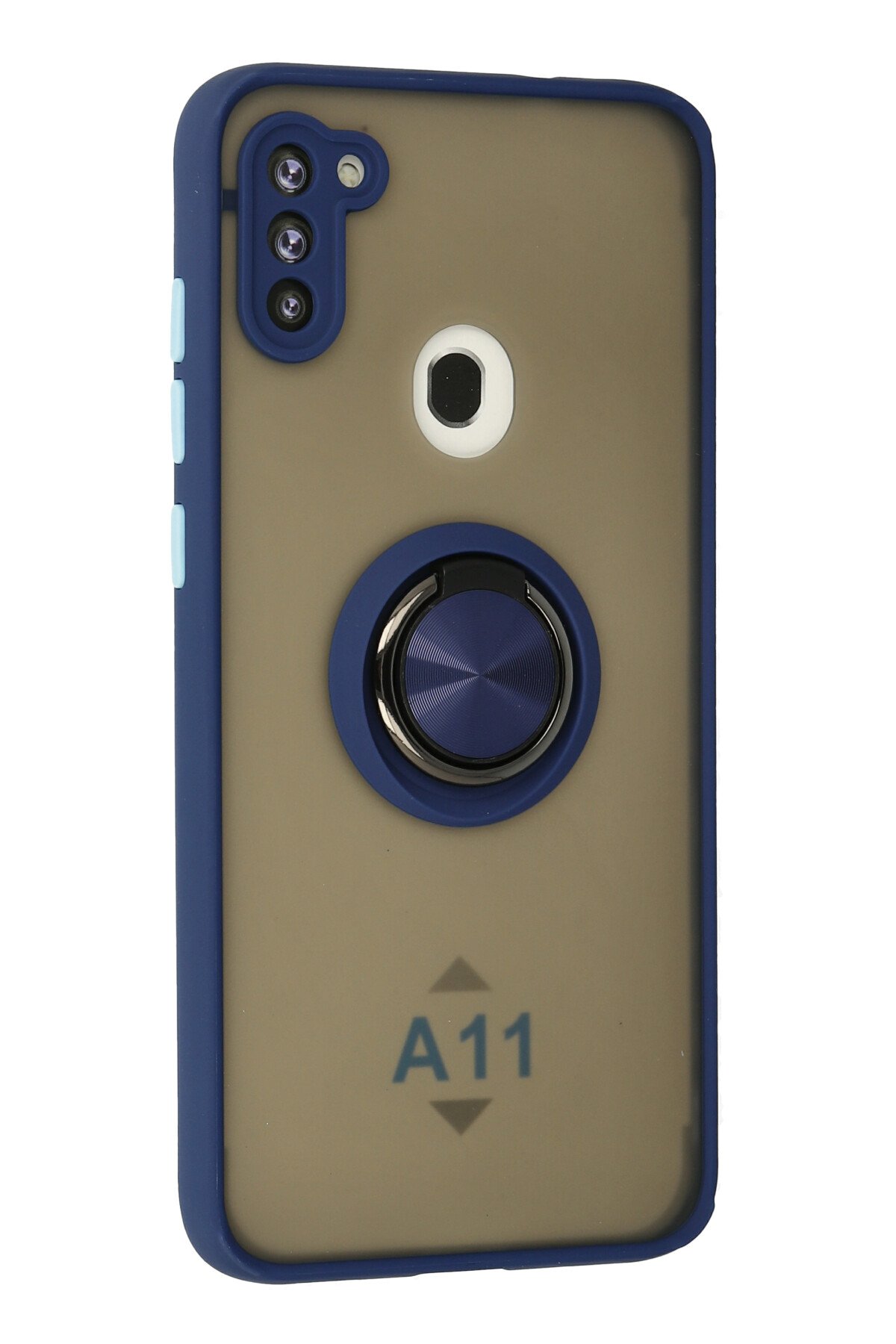 Newface Samsung Galaxy A11 Kılıf Montreal Yüzüklü Silikon Kapak - Siyah