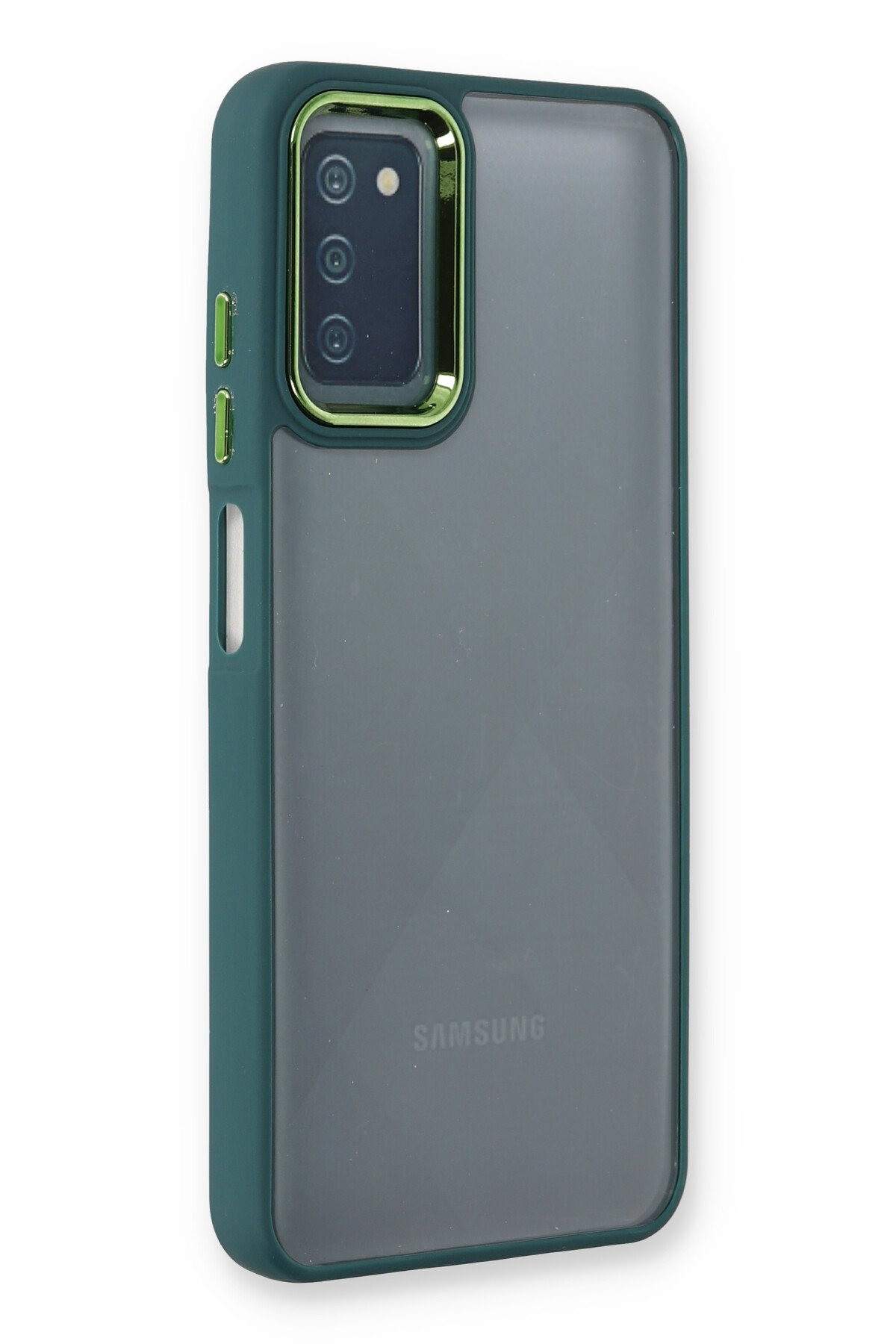 Newface Samsung Galaxy A12 Kılıf Focus Derili Silikon - Kırmızı