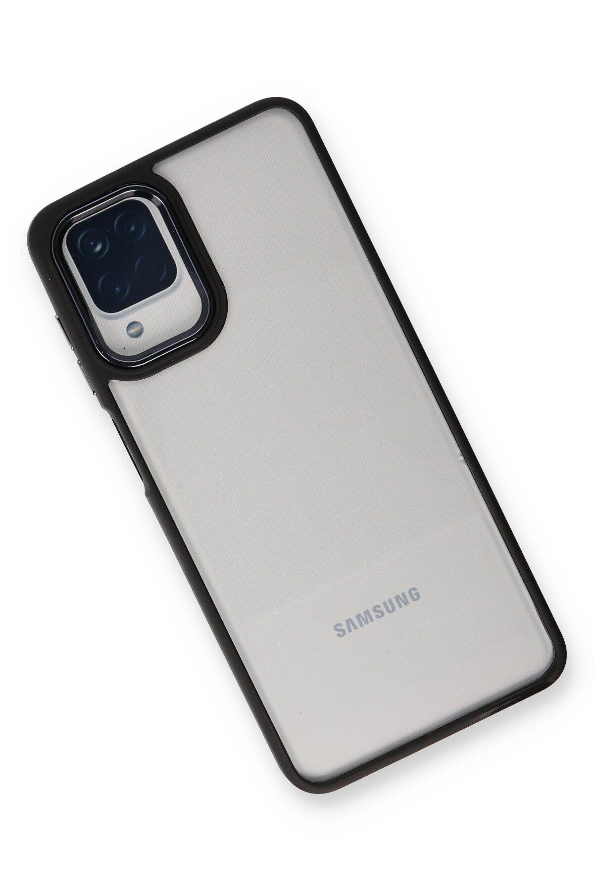 Newface Samsung Galaxy A12 Kılıf Focus Karbon Silikon - Kahverengi