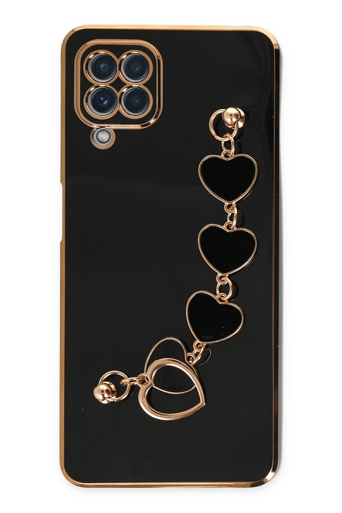 Newface Samsung Galaxy A12 Kılıf Sofya Yüzüklü Silikon Kapak - Gold