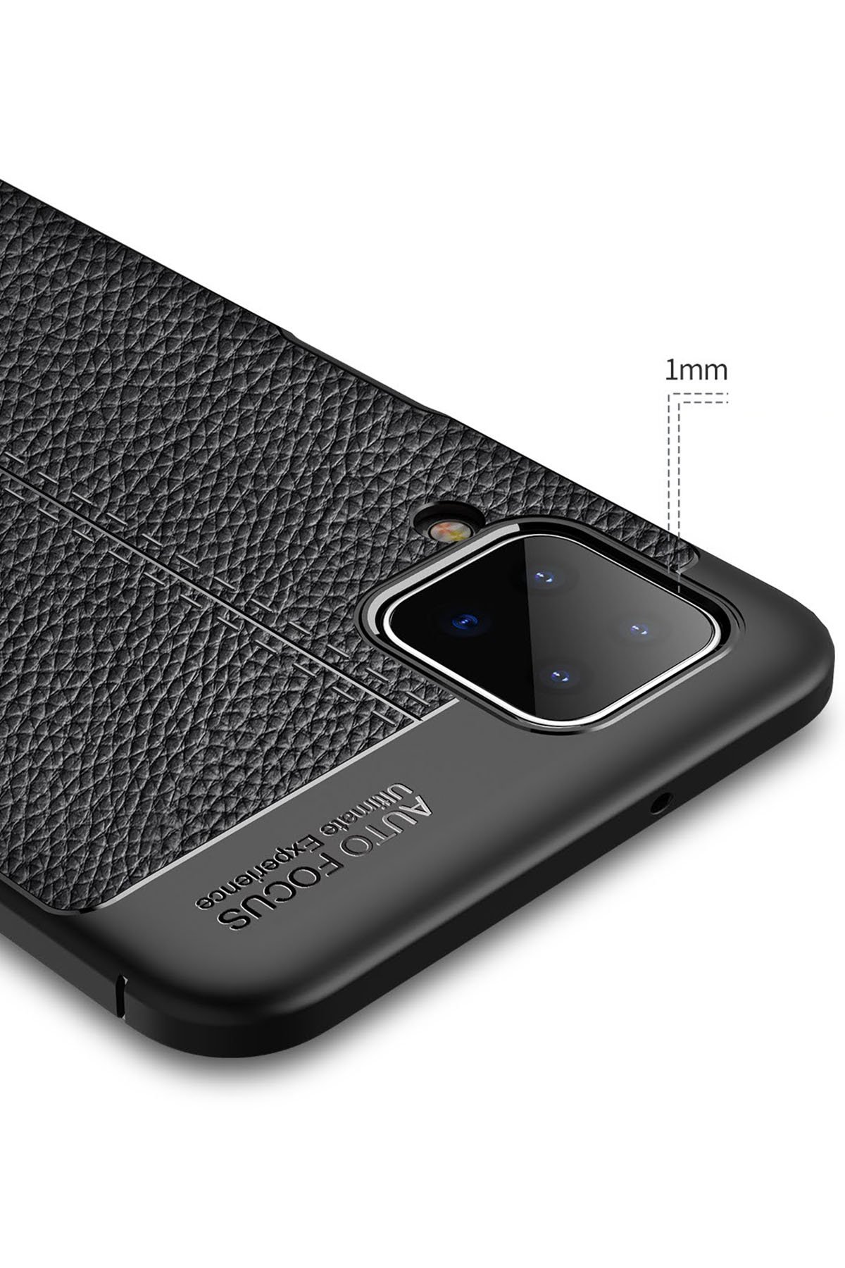 Newface Samsung Galaxy A12 Kılıf Palm Buzlu Kamera Sürgülü Silikon - Siyah