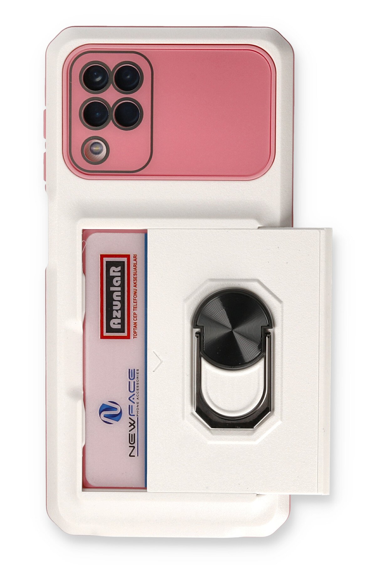 Newface Samsung Galaxy A12 Kılıf Pars Lens Yüzüklü Silikon - Yeşil