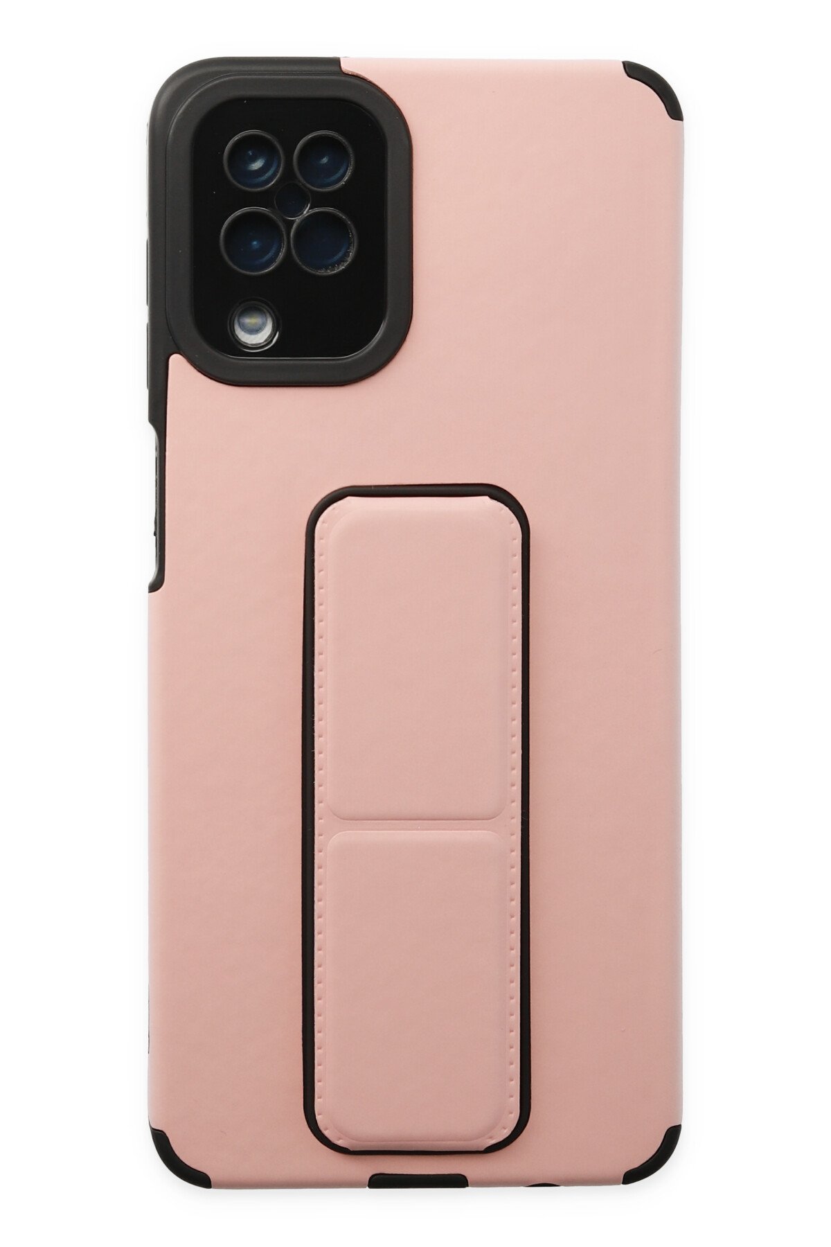 Newface Samsung Galaxy A12 Kılıf Sofya Yüzüklü Silikon Kapak - Gold