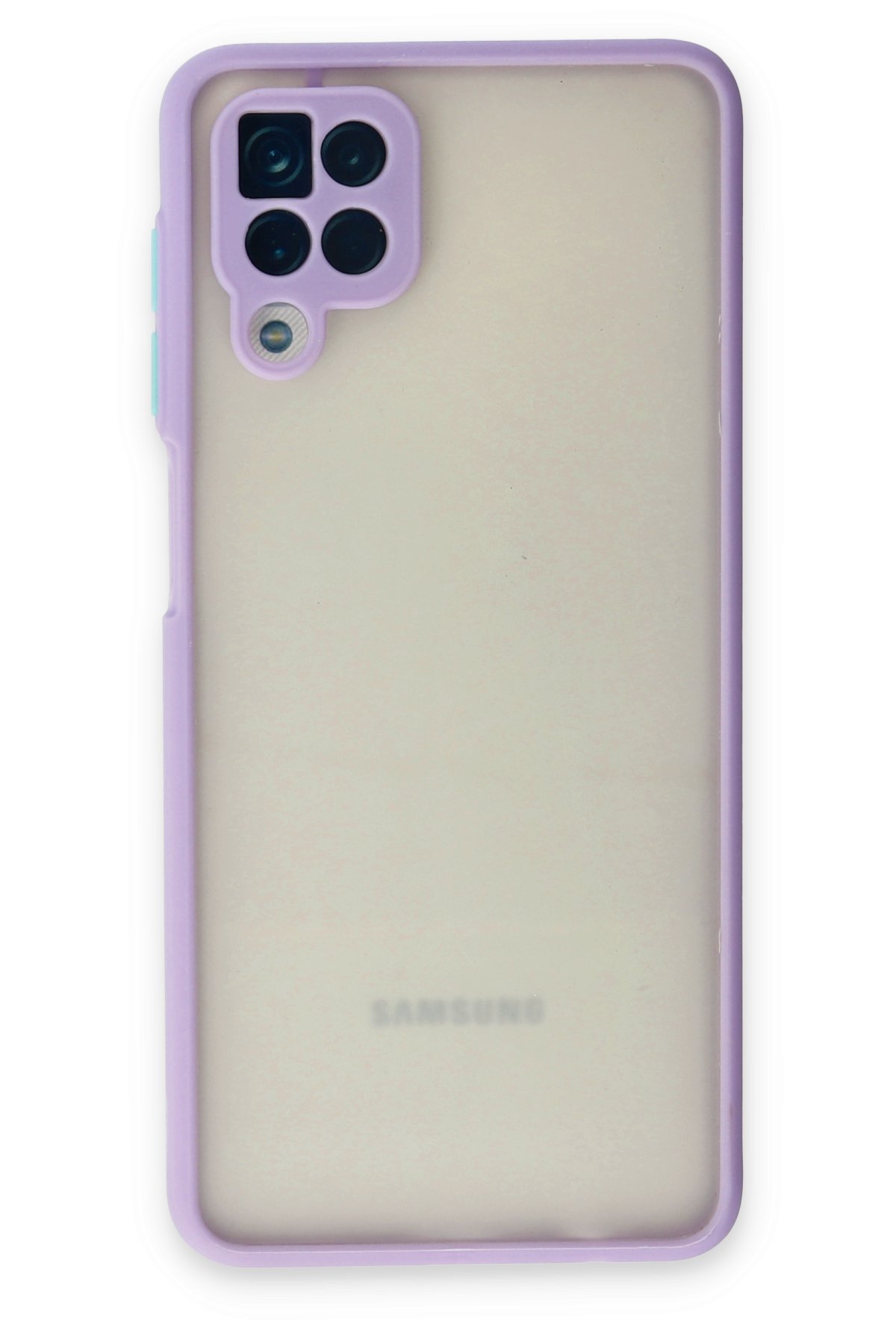 Newface Samsung Galaxy A12 Kılıf Volet Silikon - Mavi