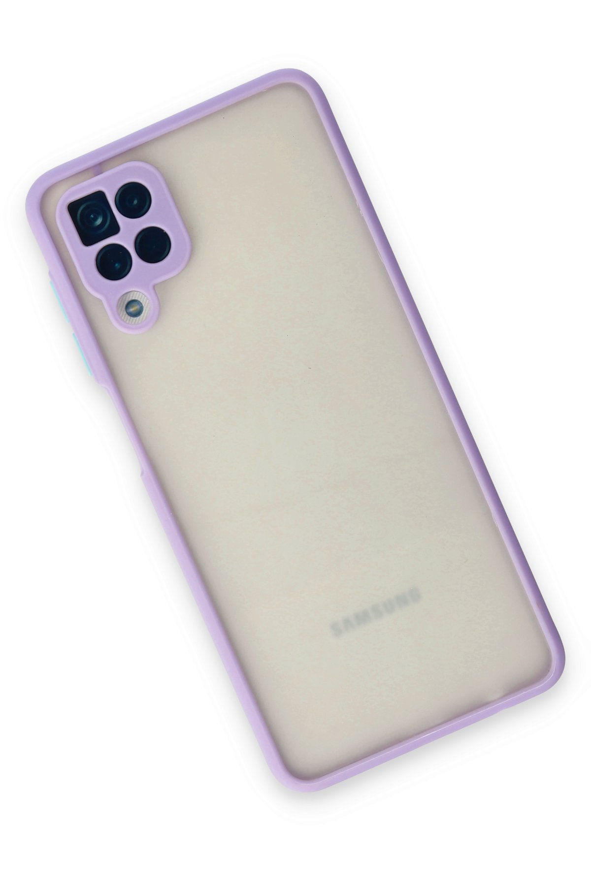 Newface Samsung Galaxy A12 Kılıf Volet Silikon - Mavi