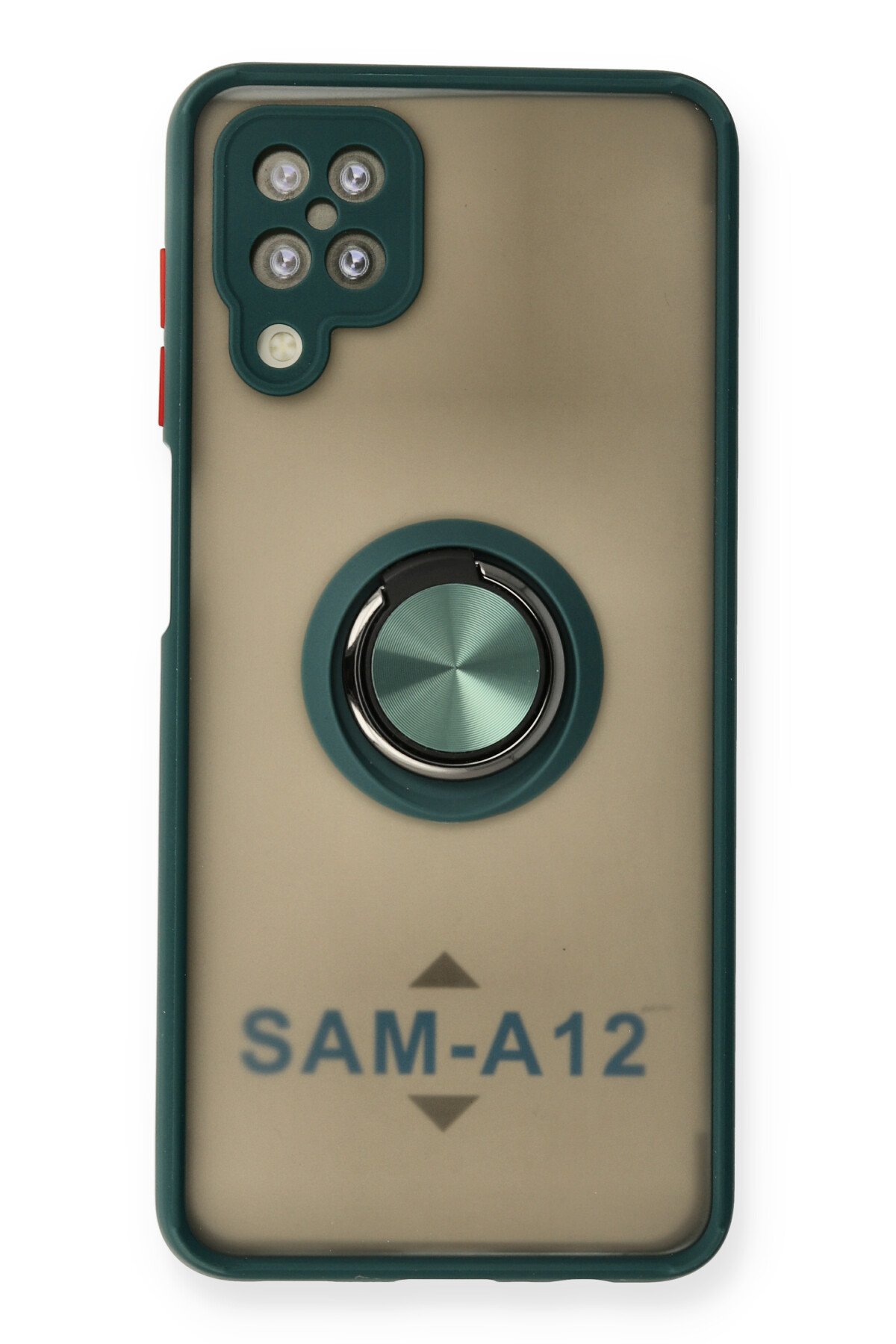 Newface Samsung Galaxy A12 Kılıf Sofya Yüzüklü Silikon Kapak - Gold