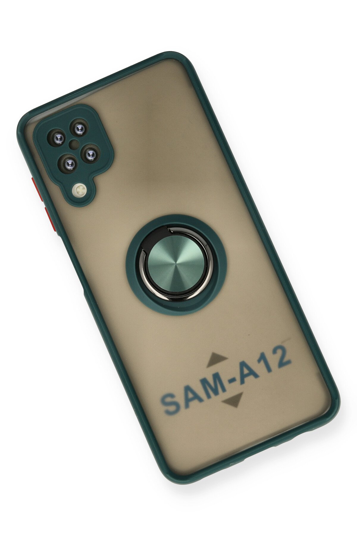 Newface Samsung Galaxy A12 Kılıf Sofya Yüzüklü Silikon Kapak - Gold