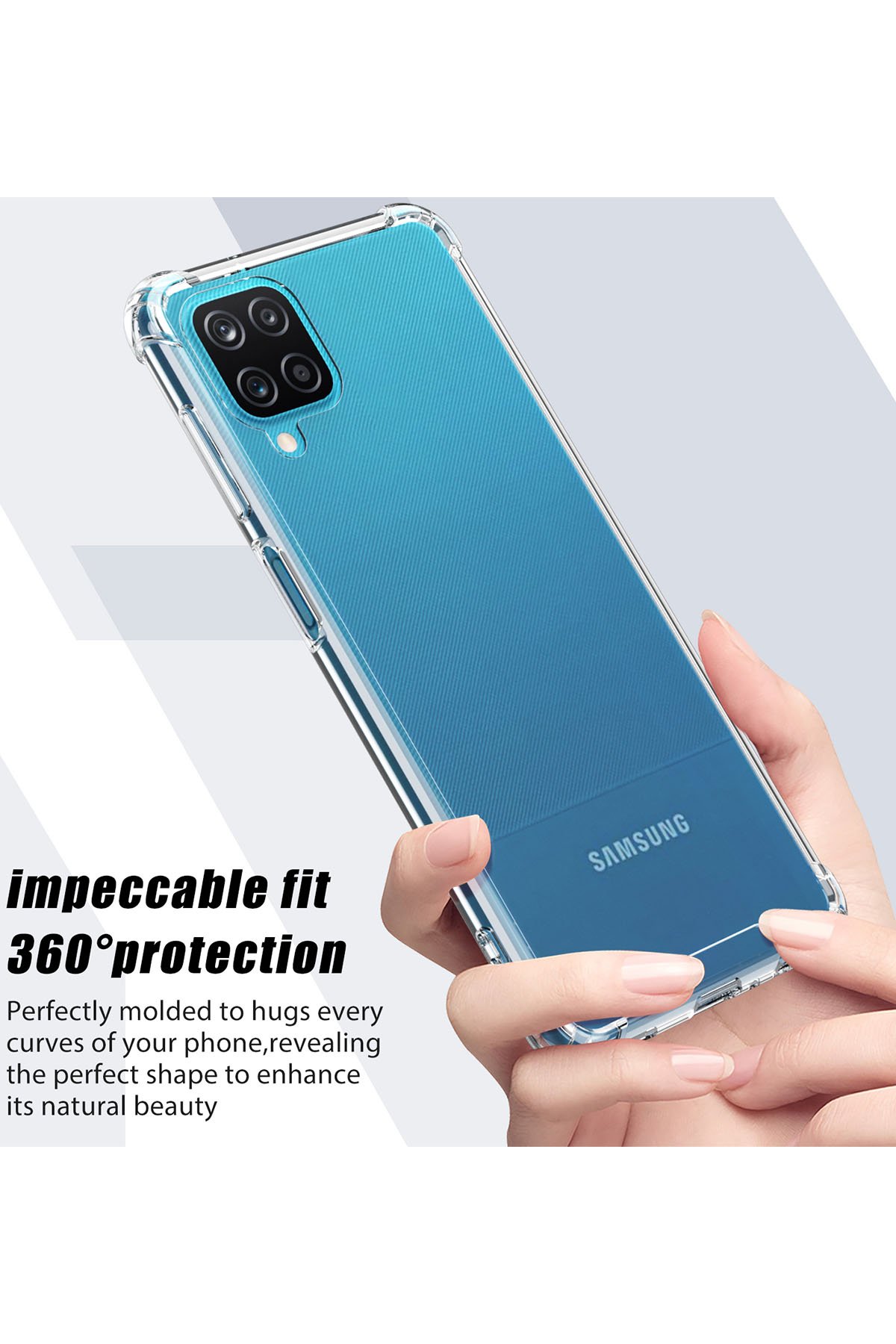Newface Samsung Galaxy M12 Kılıf Nano içi Kadife  Silikon - Turuncu