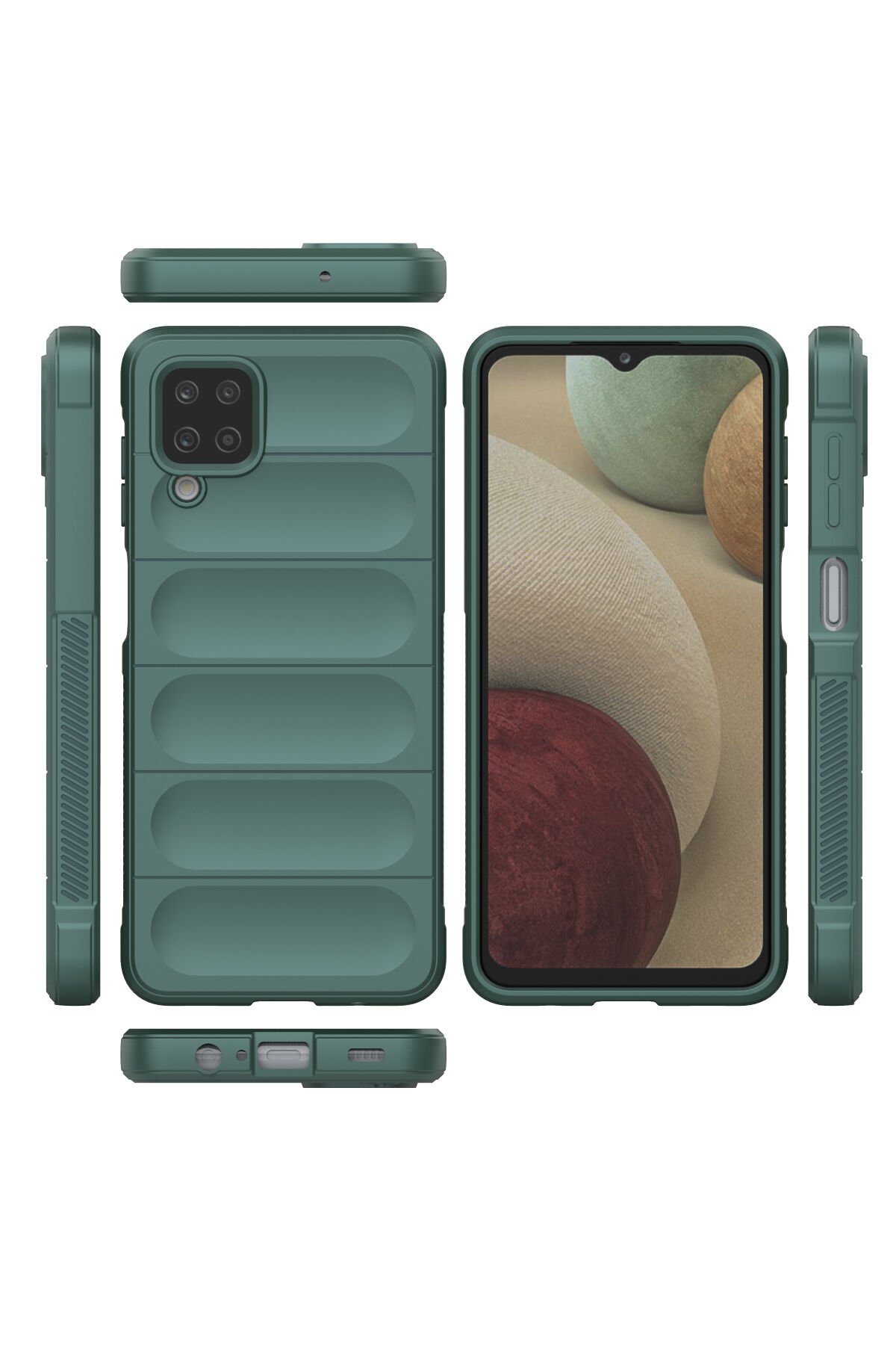 Newface Samsung Galaxy A12 Kılıf Auto Focus Karbon Kapak - Lacivert