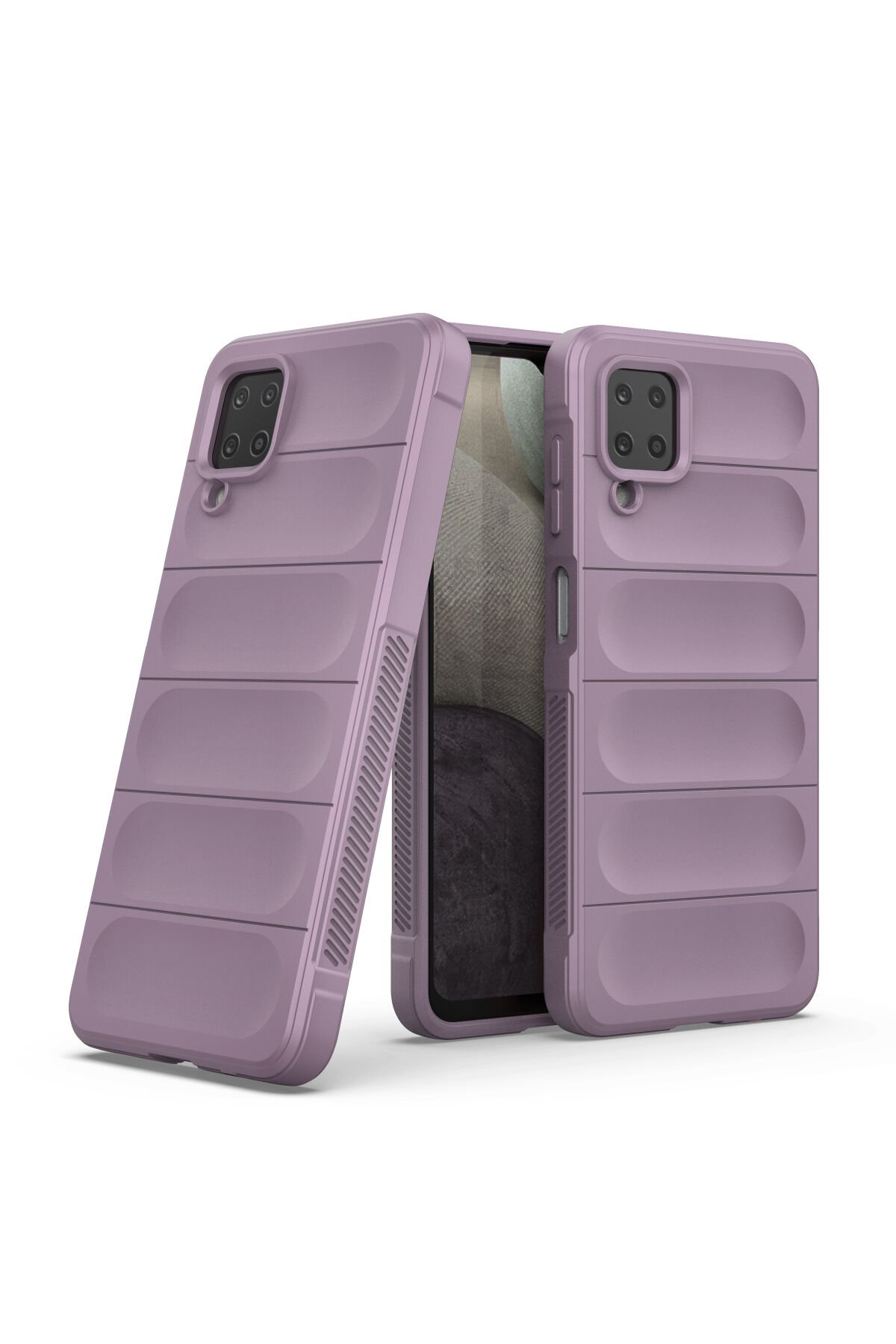 Newface Samsung Galaxy A12 Kılıf Sofya Yüzüklü Silikon Kapak - Gold