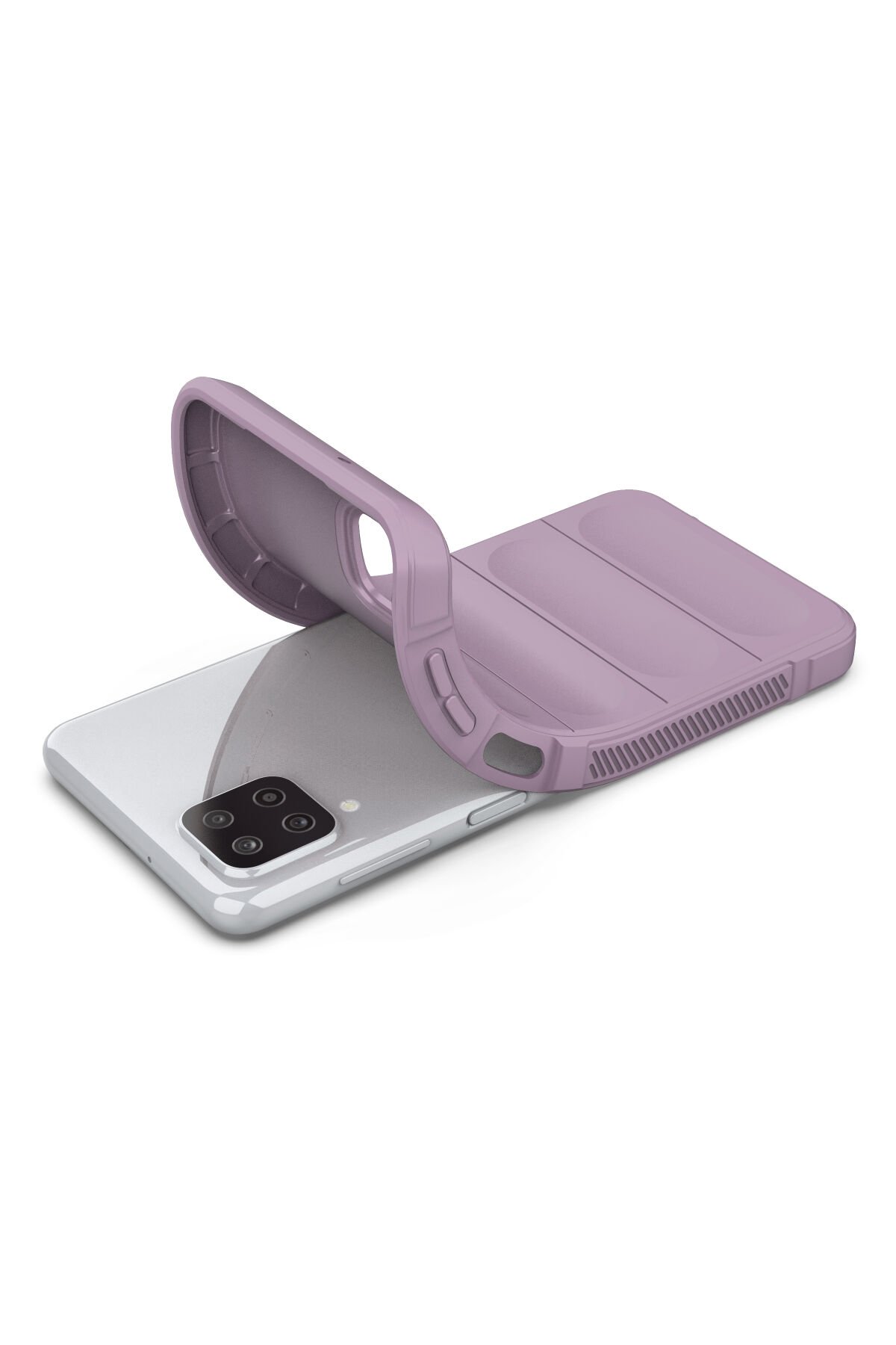 Newface Samsung Galaxy A12 Kılıf Sofya Yüzüklü Silikon Kapak - Gold