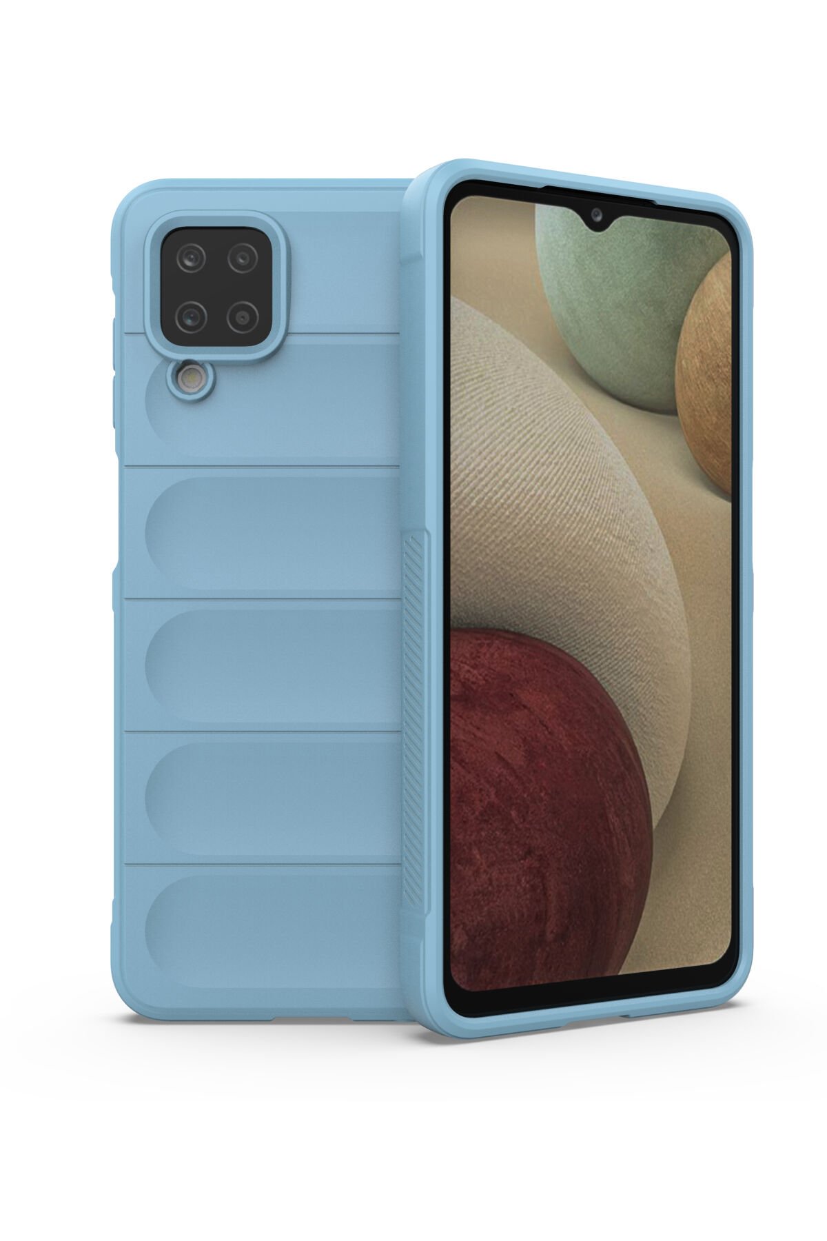 Newface Samsung Galaxy A12 Kılıf Range Yüzüklü Silikon - Kırmızı