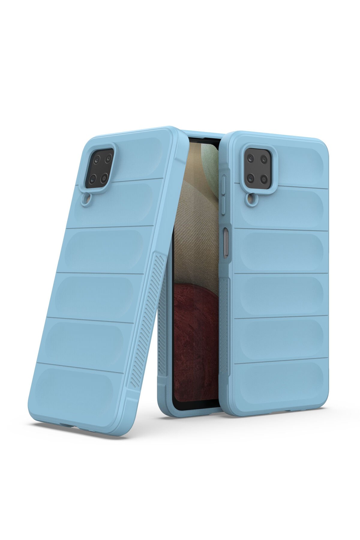 Newface Samsung Galaxy A12 Kılıf Range Yüzüklü Silikon - Kırmızı