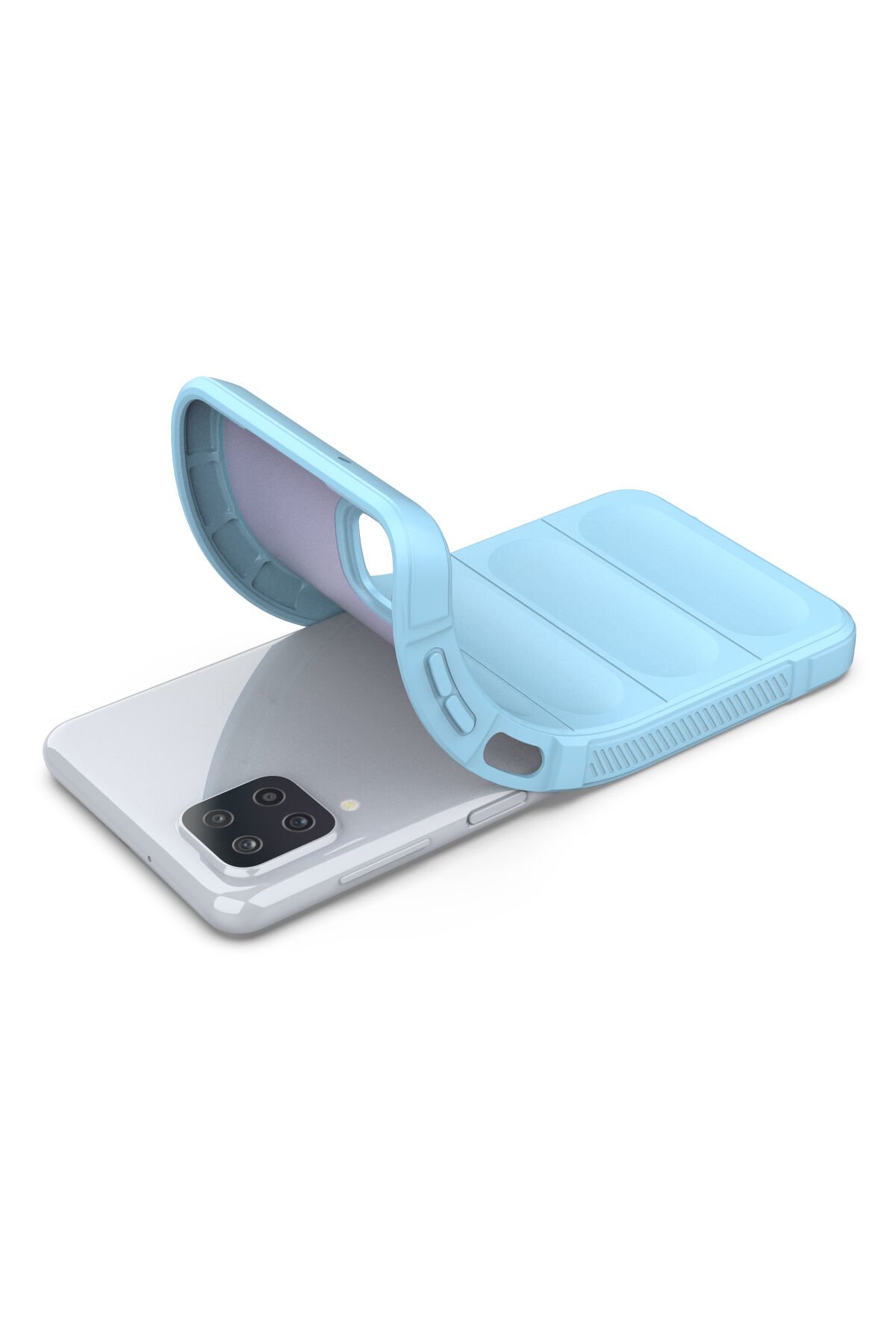 Newface Samsung Galaxy A12 Kılıf Range Yüzüklü Silikon - Kırmızı