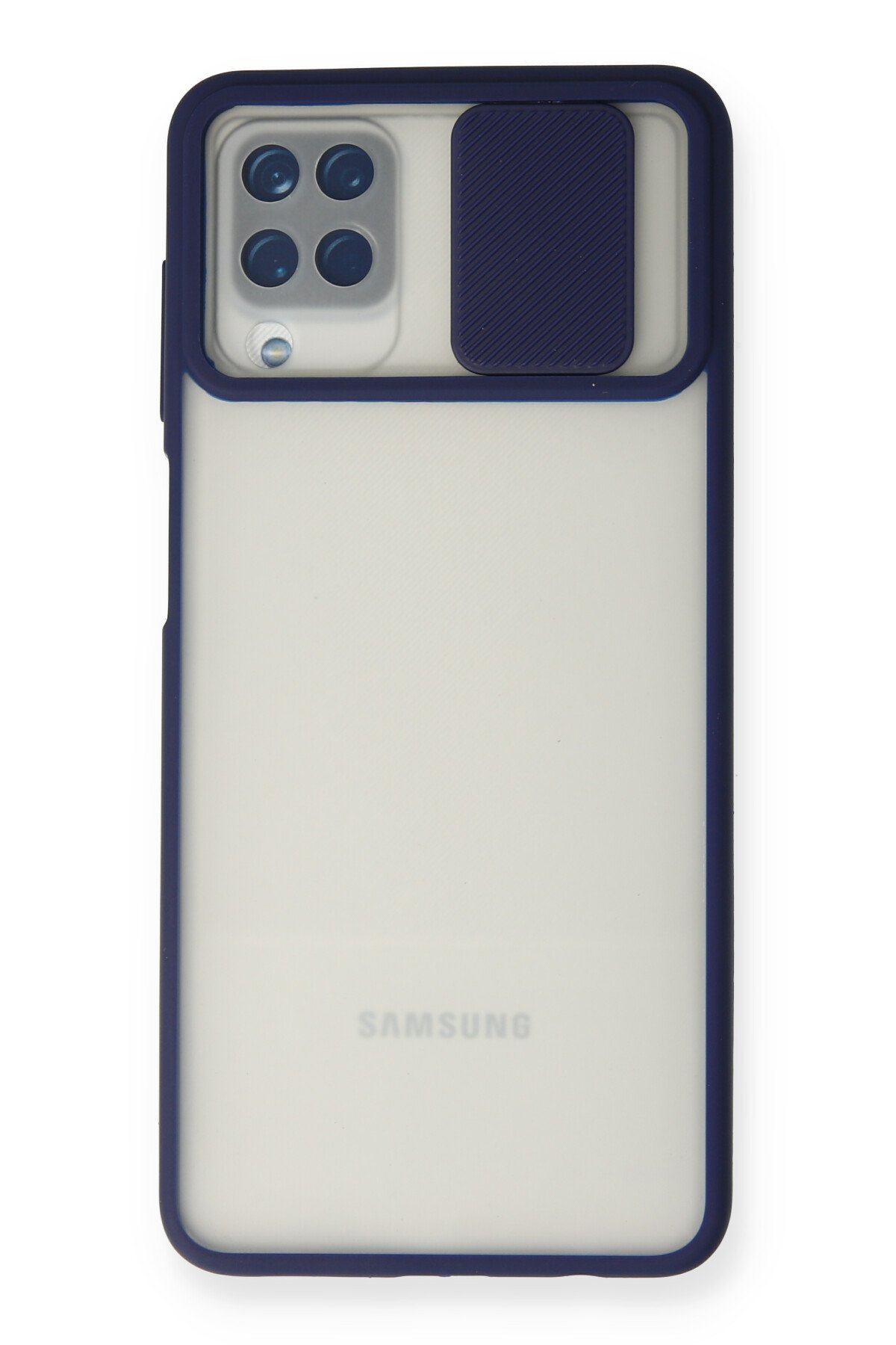 Newface Samsung Galaxy M12 Kılıf Pars Lens Yüzüklü Silikon - Gümüş