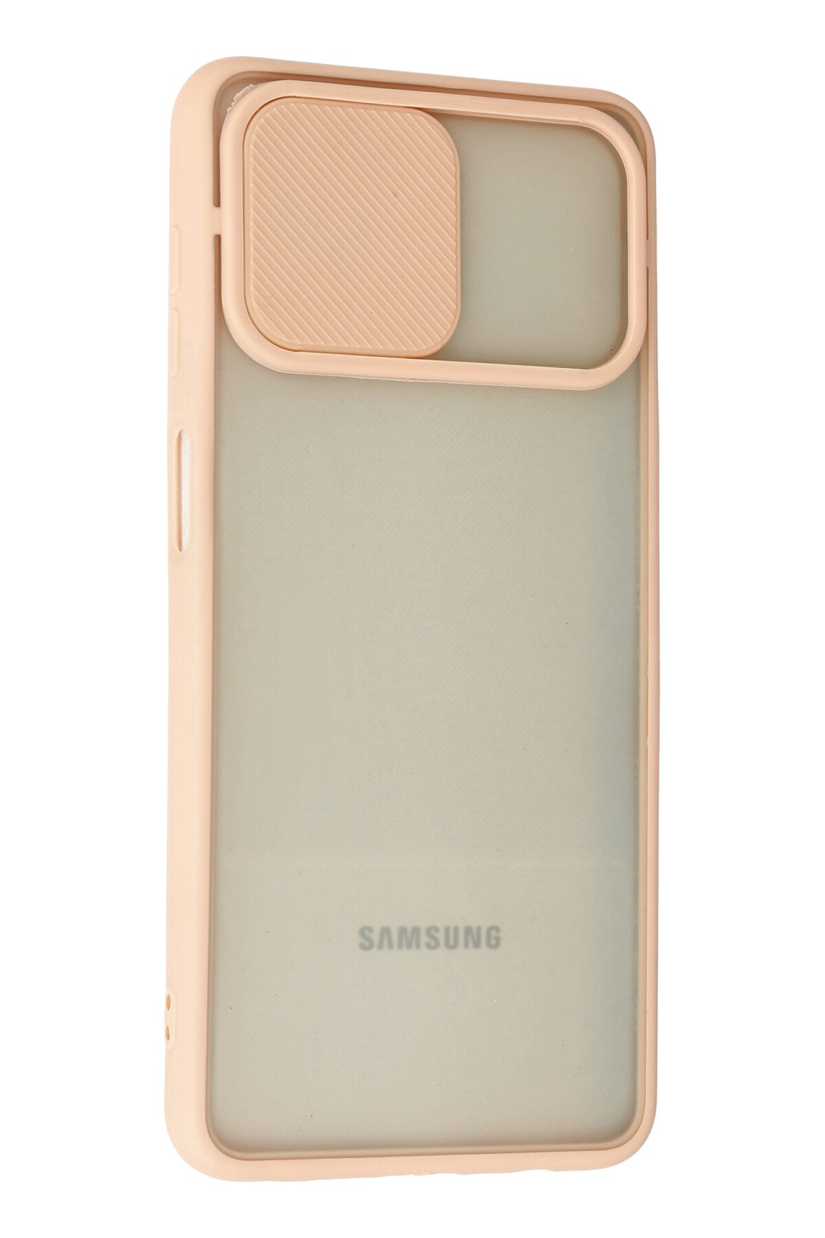 Newface Samsung Galaxy A12 Kılıf Lansman Glass Kapak - Siyah