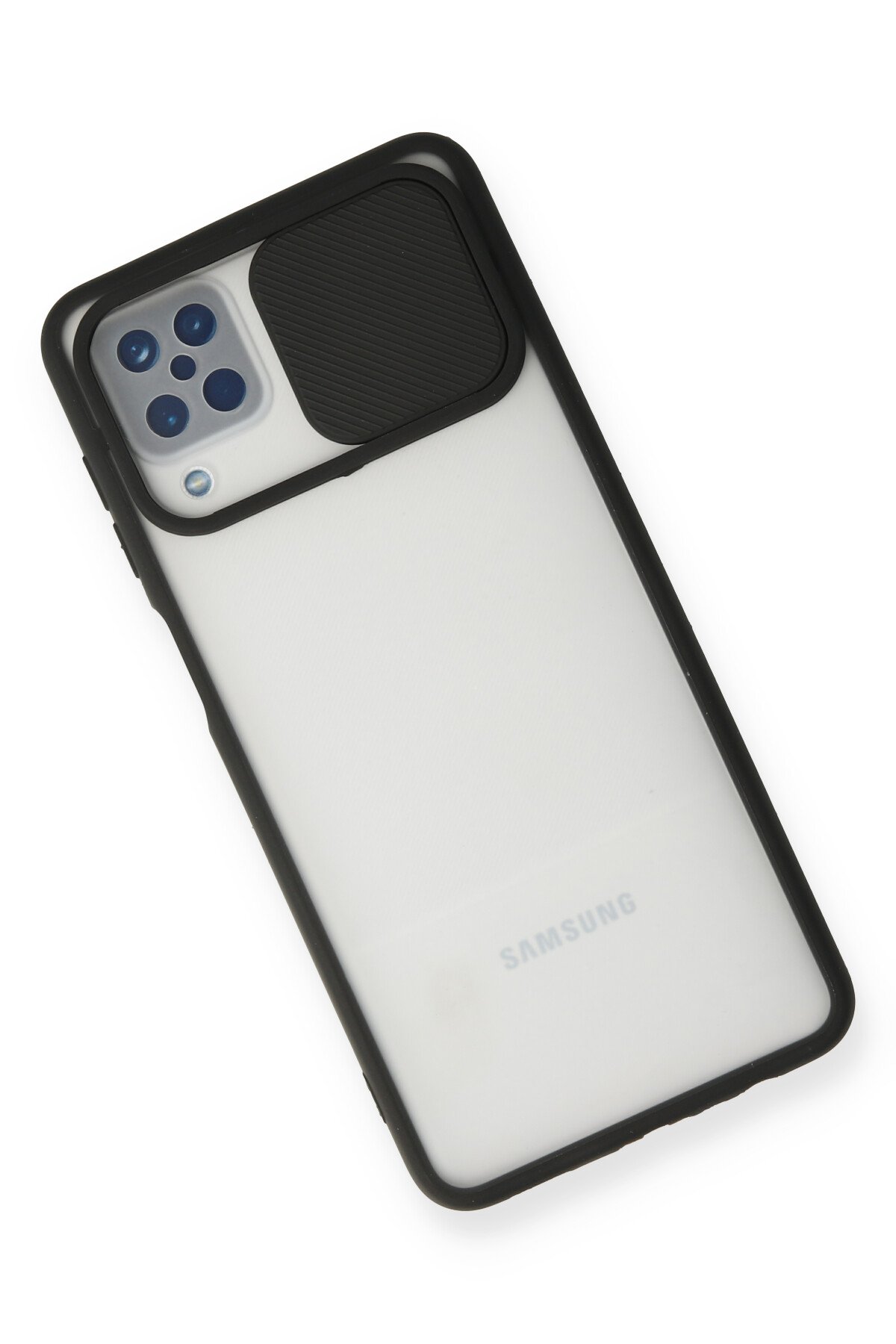 Newface Samsung Galaxy A12 Kılıf Focus Karbon Silikon - Lacivert