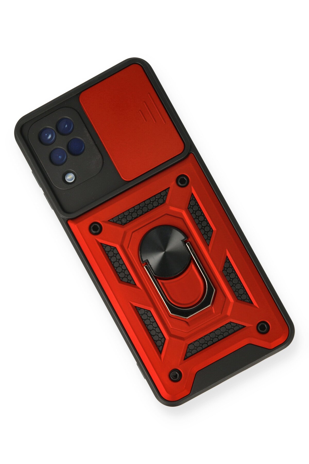 Newface Samsung Galaxy A12 Kılıf Sofya Yüzüklü Silikon Kapak - Gold