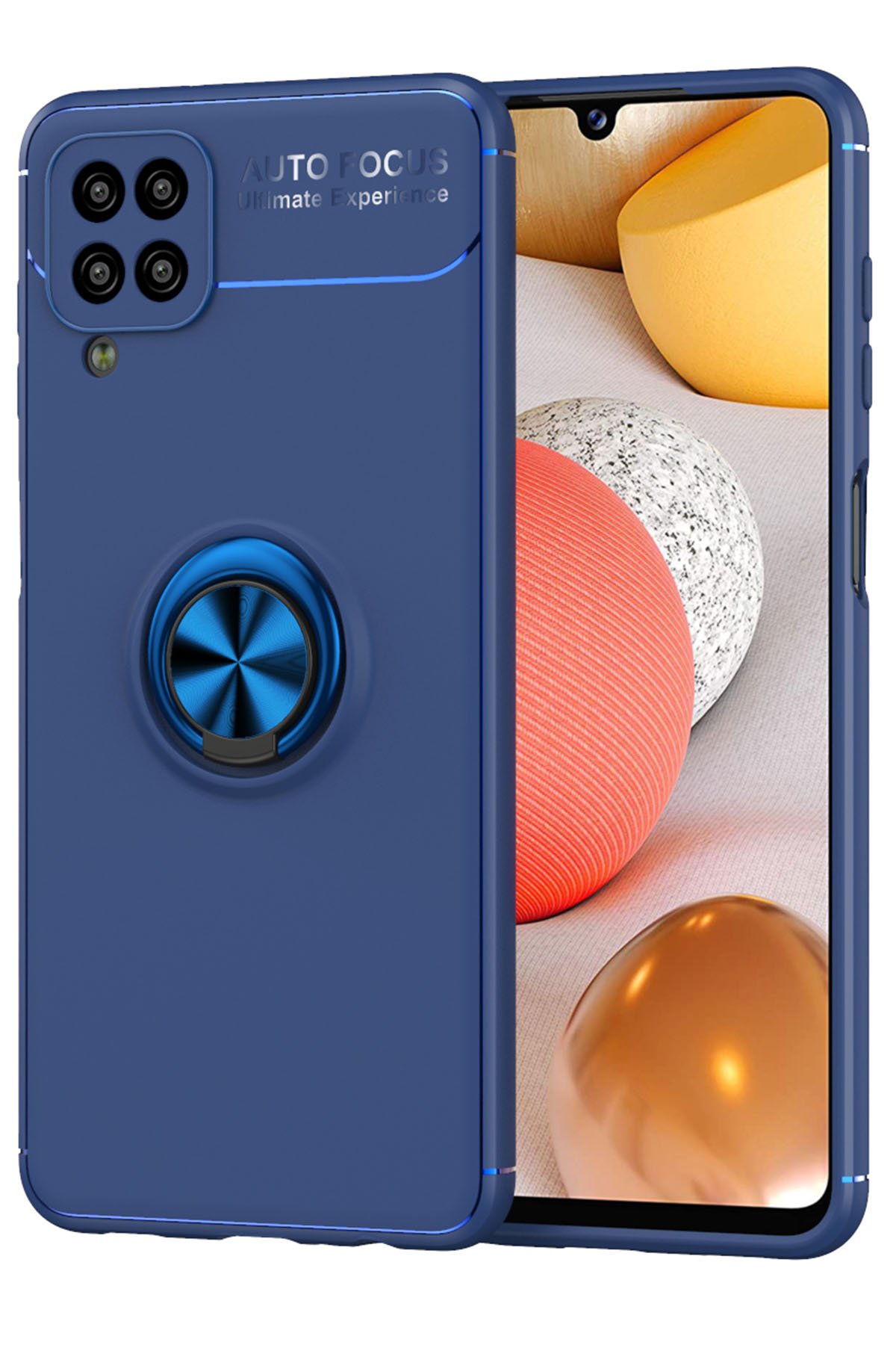 Newface Samsung Galaxy A12 Kılıf Sofya Yüzüklü Silikon Kapak - Rose