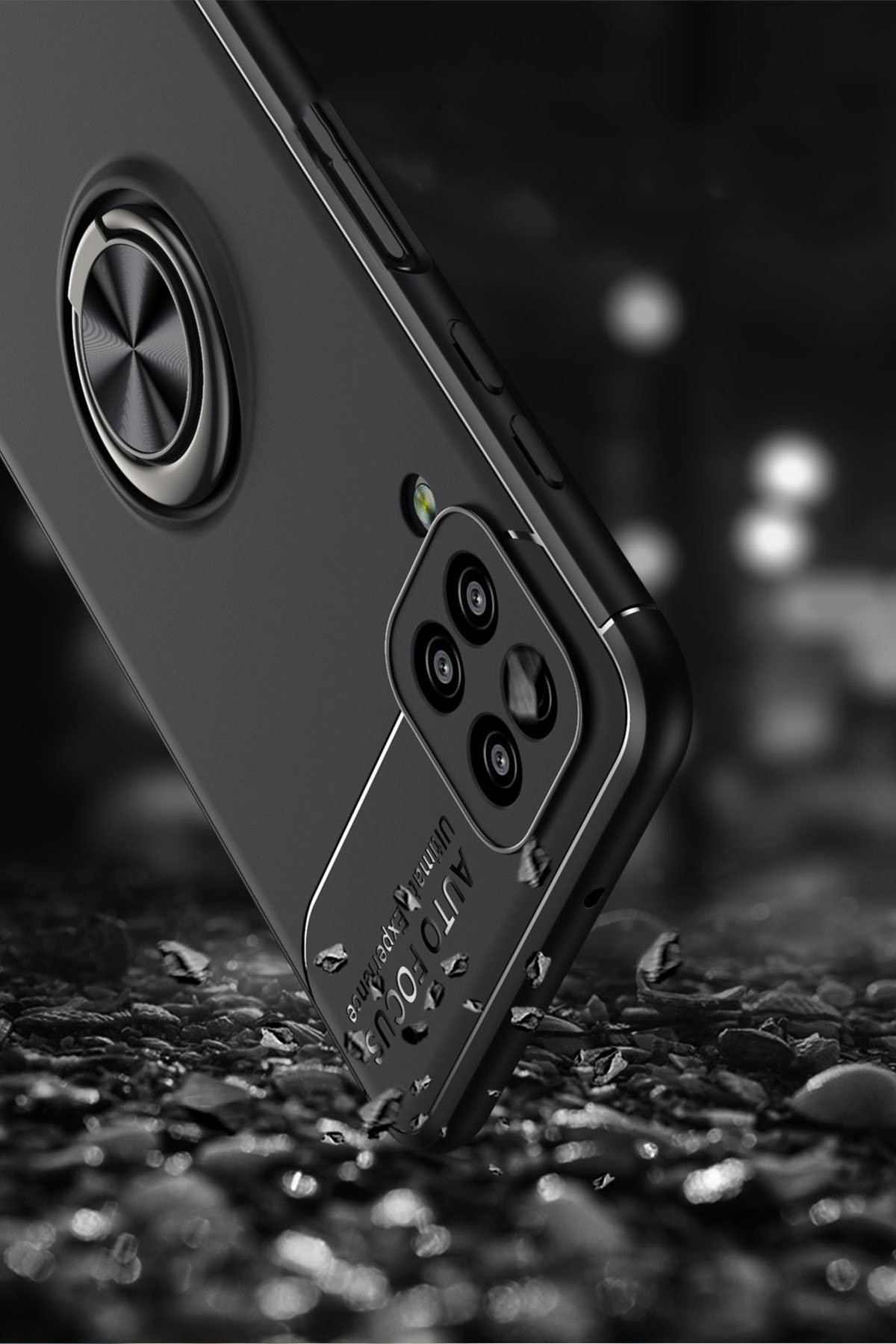 Newface Samsung Galaxy M12 Kılıf Pars Lens Yüzüklü Silikon - Kırmızı