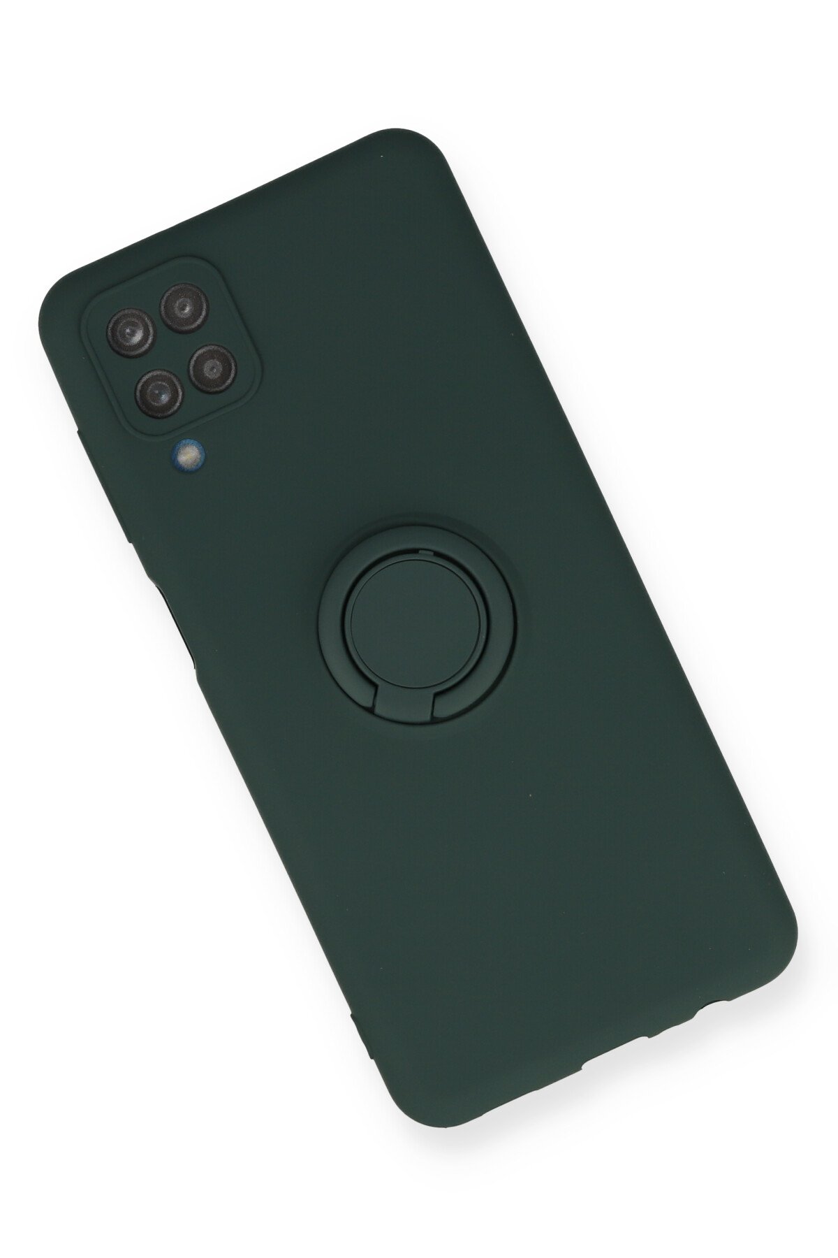 Newface Samsung Galaxy M12 Kılıf Pars Lens Yüzüklü Silikon - Yeşil
