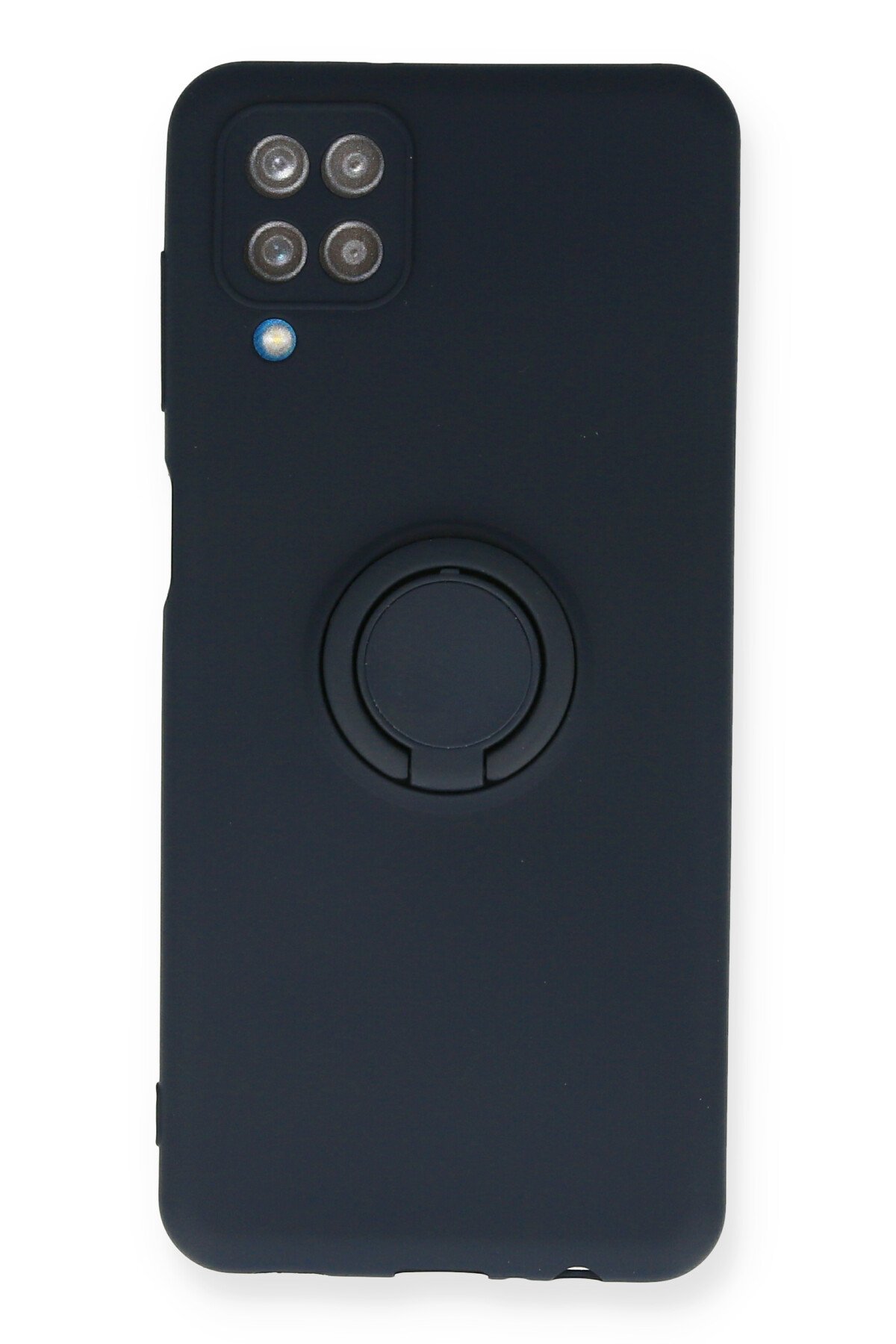 Newface Samsung Galaxy A12 Kılıf Glass Kapak - Siyah