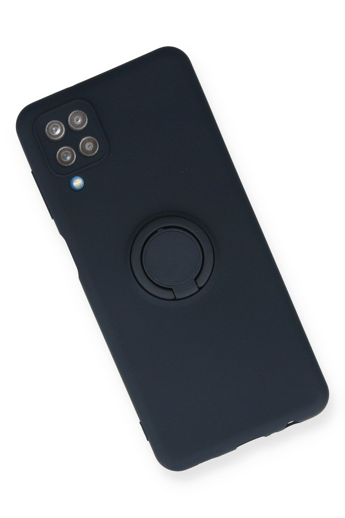 Newface Samsung Galaxy A12 Kılıf Glass Kapak - Siyah