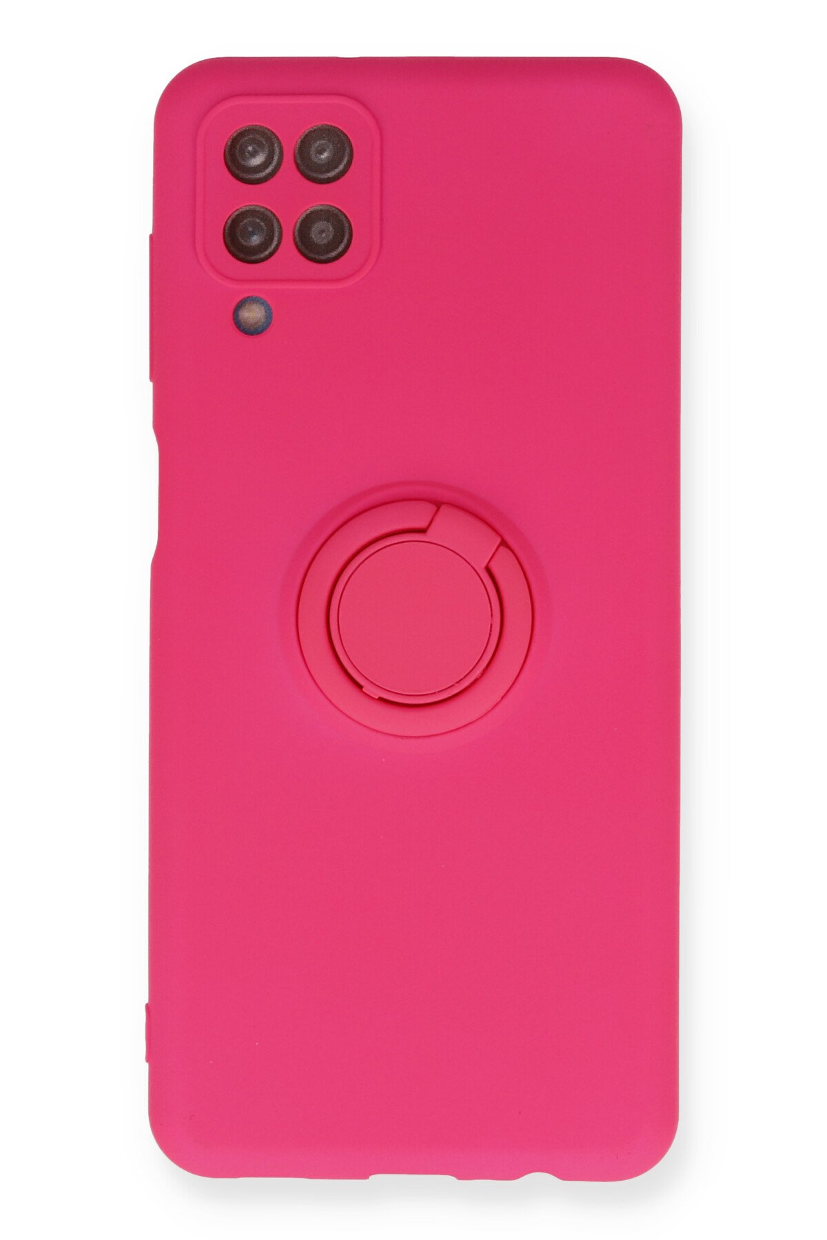 Newface Samsung Galaxy A12 Kılıf Sofya Yüzüklü Silikon Kapak - Gold