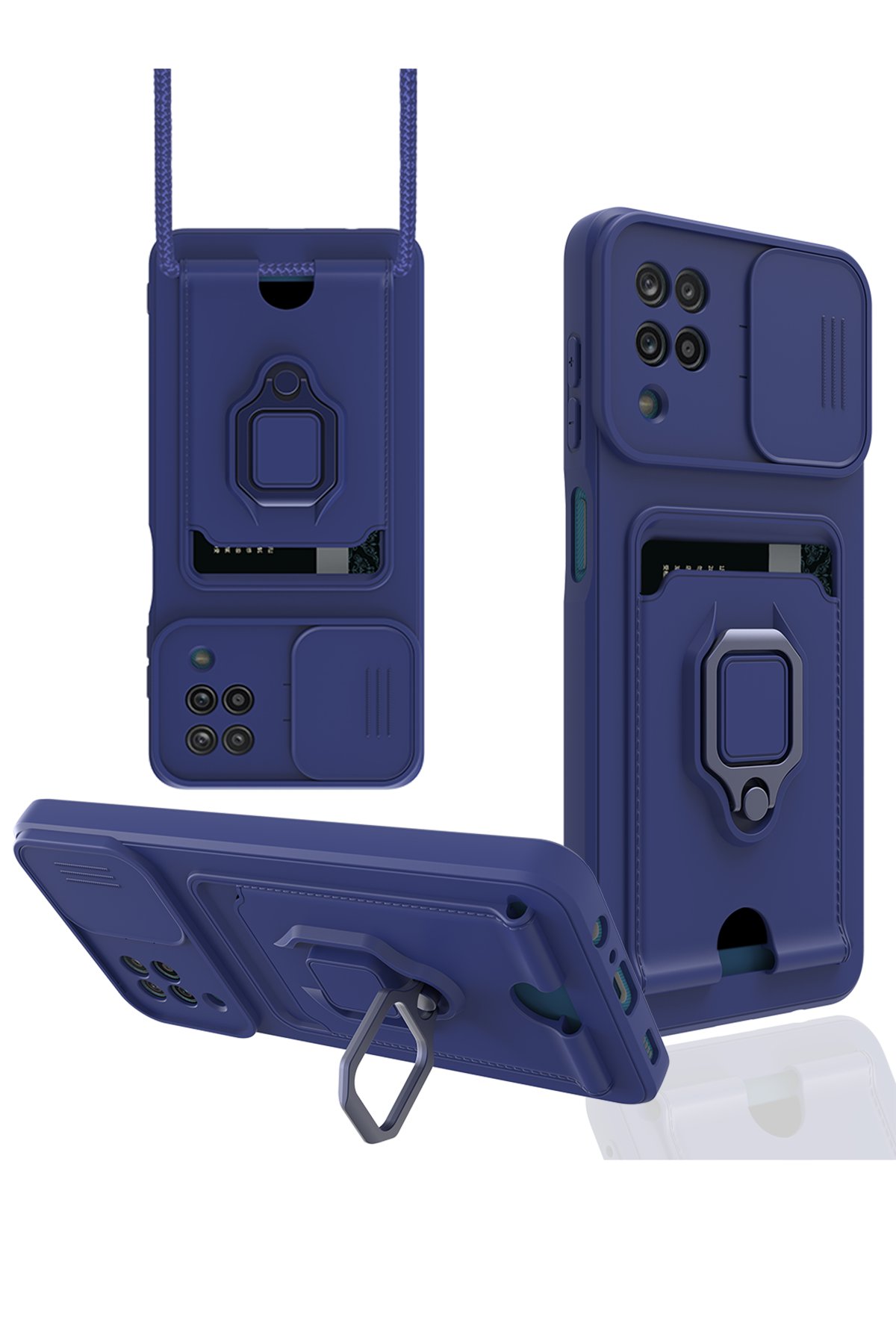 Newface Samsung Galaxy A12 Kılıf Kelvin Kartvizitli Silikon - Lila