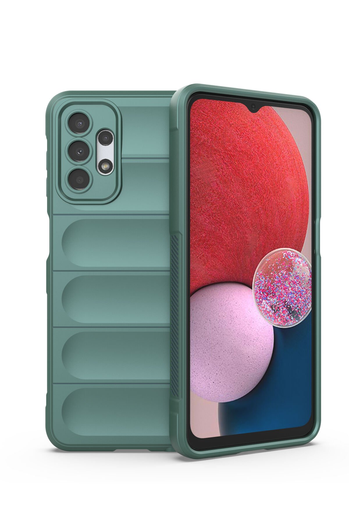 Newface Samsung Galaxy A13 4G Kılıf First Silikon - Koyu Yeşil