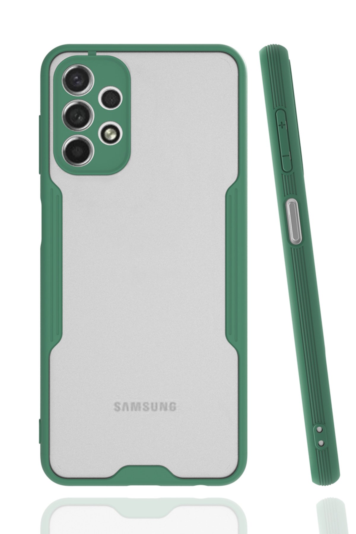 Newface Samsung Galaxy A13 4G Kılıf Razer Lensli Silikon - Yeşil