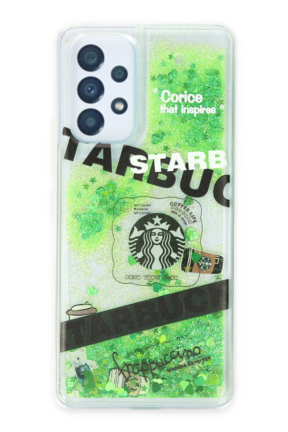 Newface Samsung Galaxy A13 4G Kılıf Starbuck Sulu Silikon - Koyu Yeşil