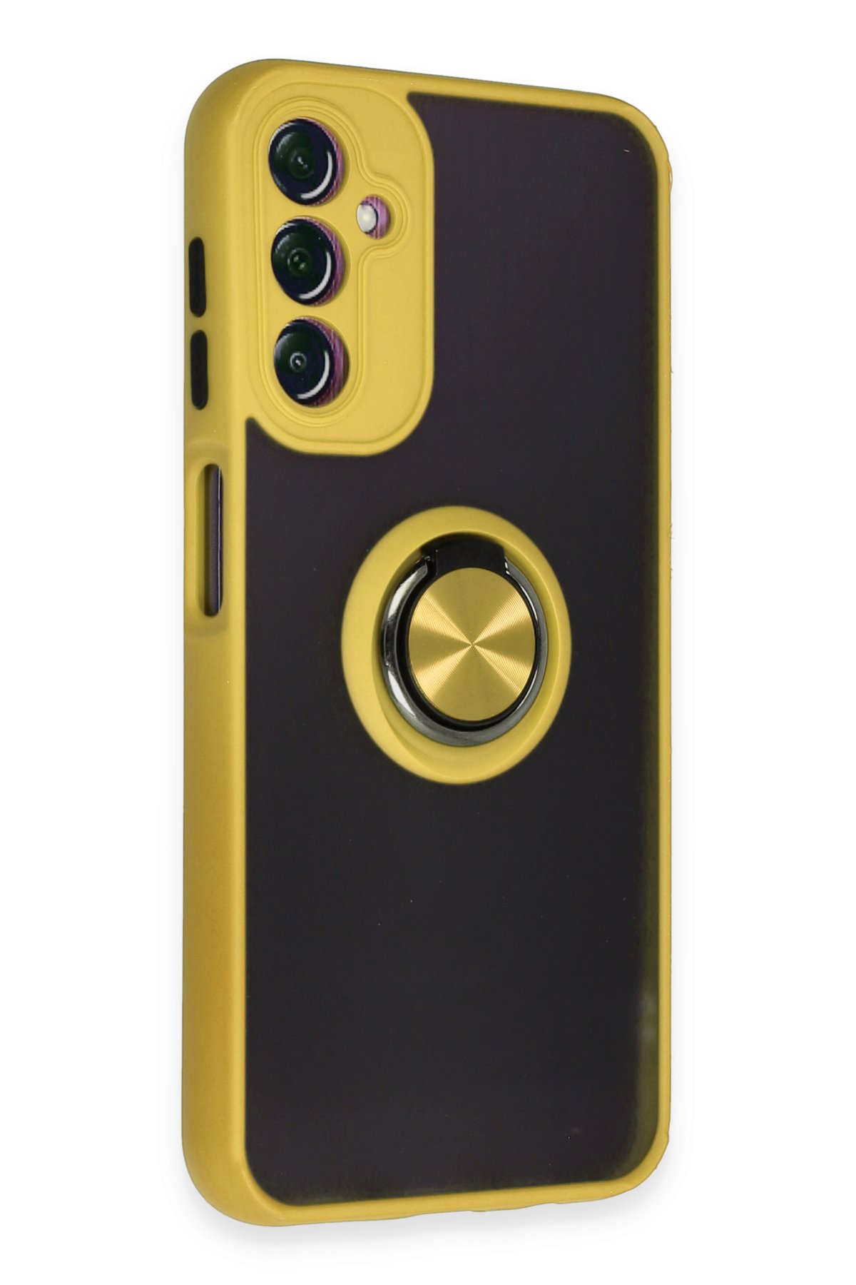 Newface Samsung Galaxy A14 4G Kılıf Sofya Yüzüklü Silikon Kapak - Gümüş