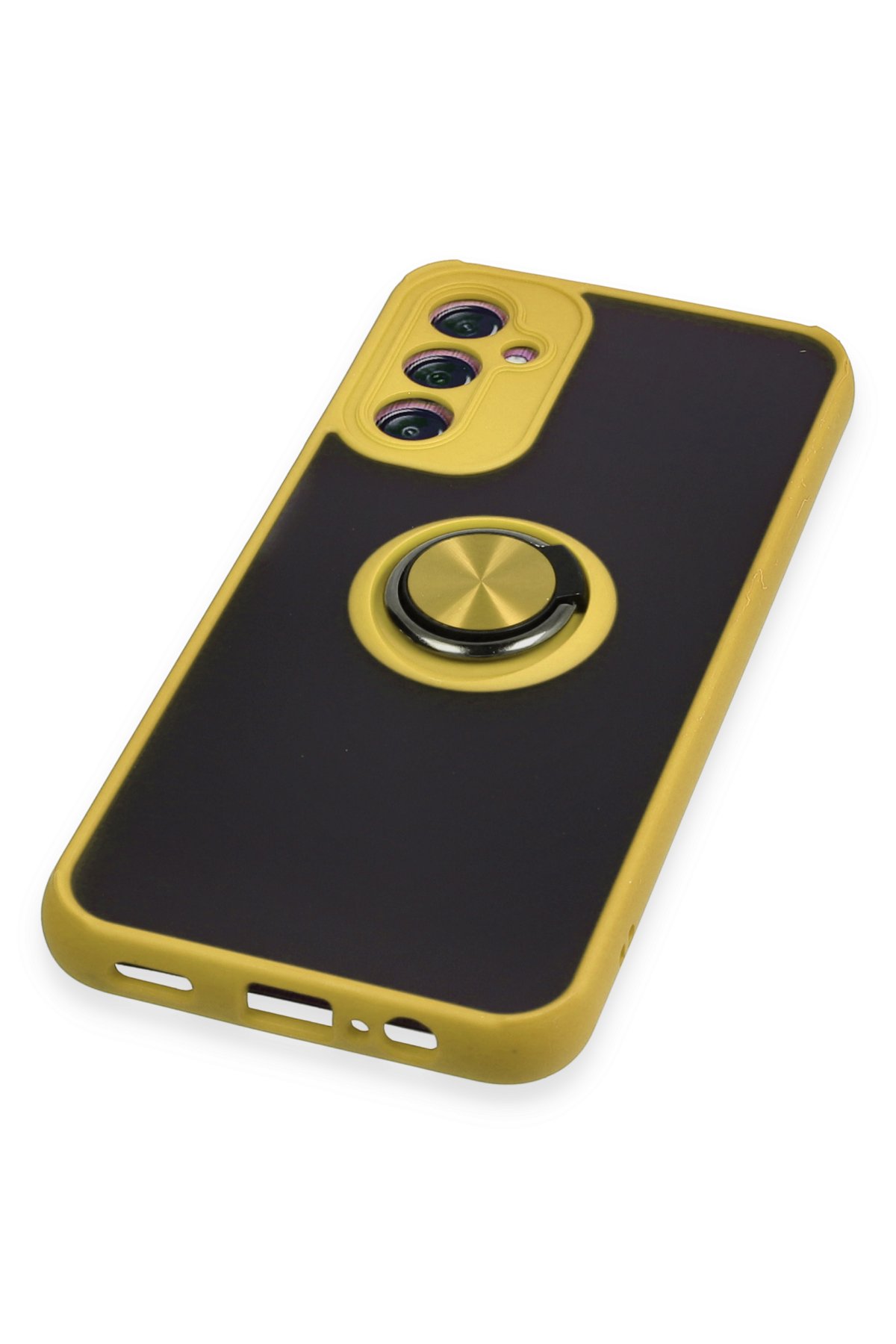 Newface Samsung Galaxy A14 4G Kılıf Sofya Yüzüklü Silikon Kapak - Gümüş