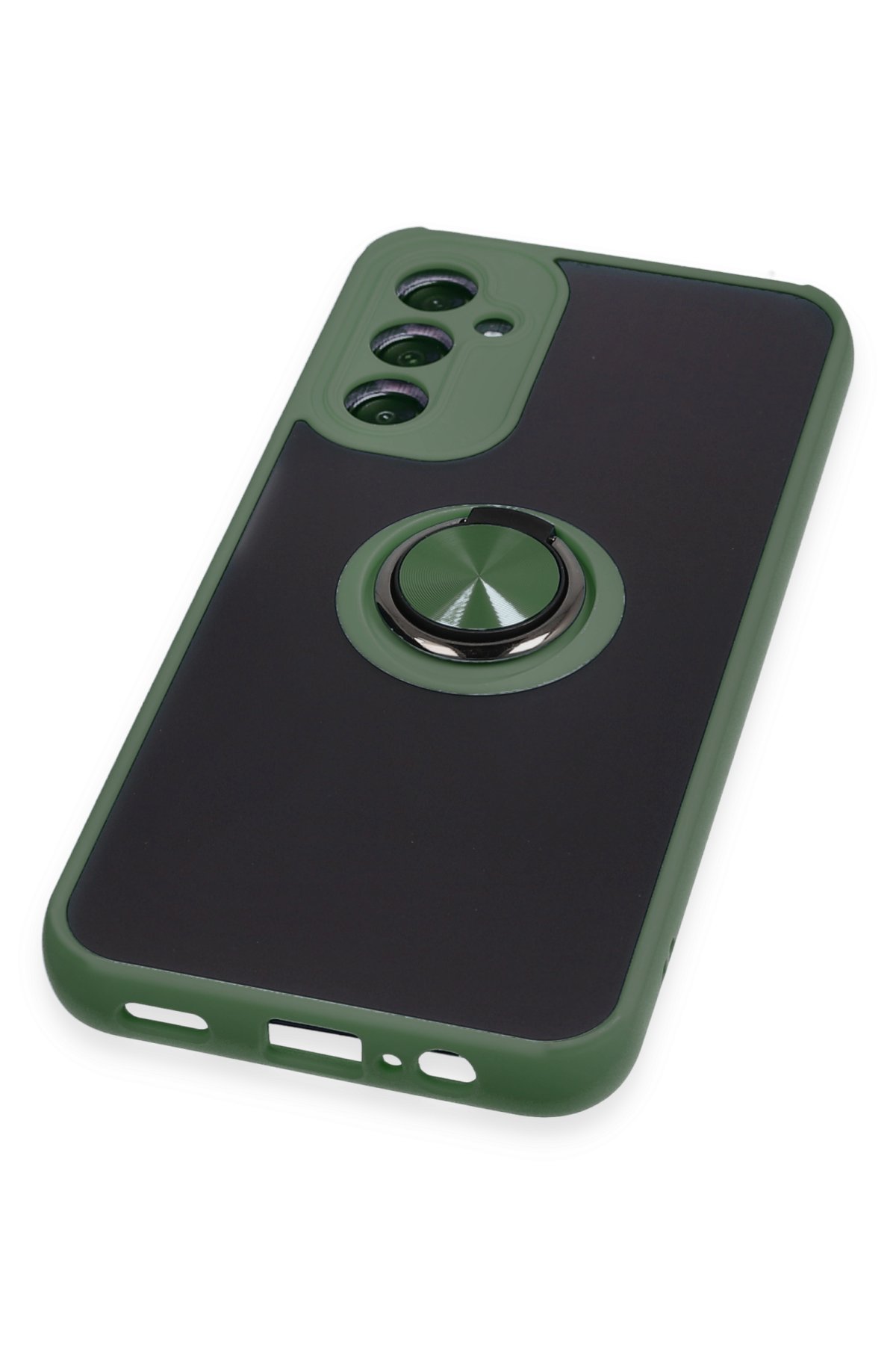 Newface Samsung Galaxy A14 4G Kılıf Sofya Yüzüklü Silikon Kapak - Siyah