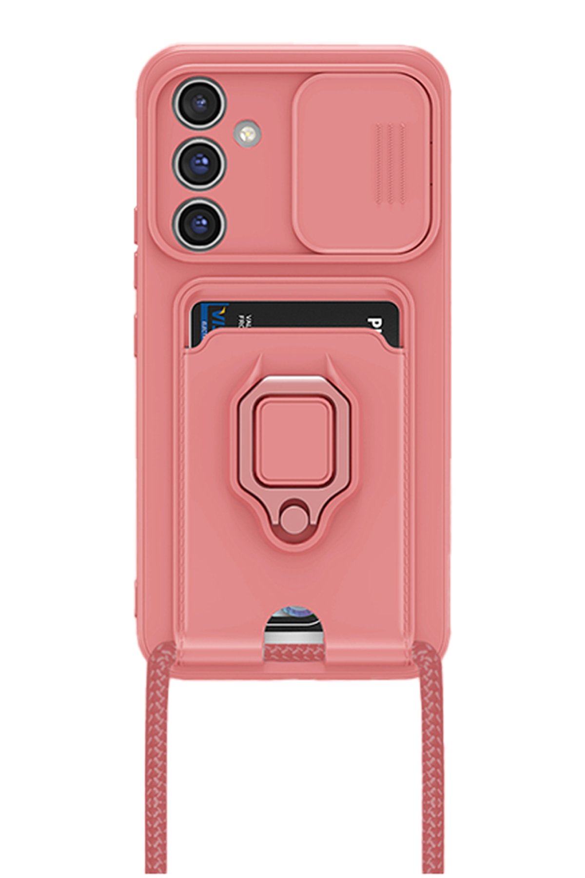 Newface Samsung Galaxy A15 4G Kılıf Montreal Yüzüklü Silikon Kapak - Sarı
