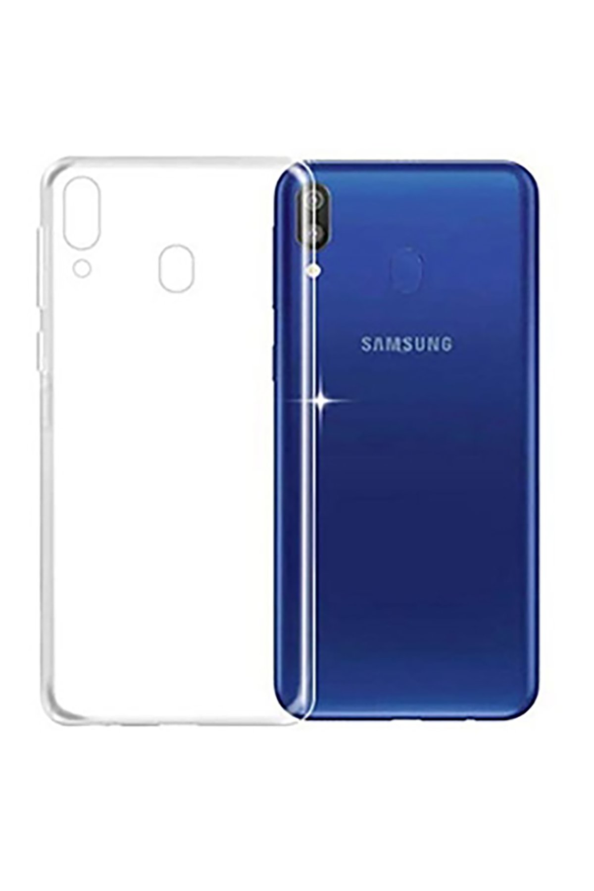 Newface Samsung Galaxy A20 Kılıf Lüx Çift Renkli Silikon - Mavi