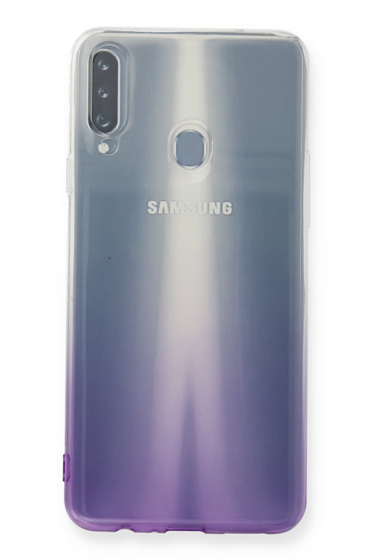 Newface Samsung Galaxy A20S Kılıf Dört Köşe Lazer Silikon - Lacivert