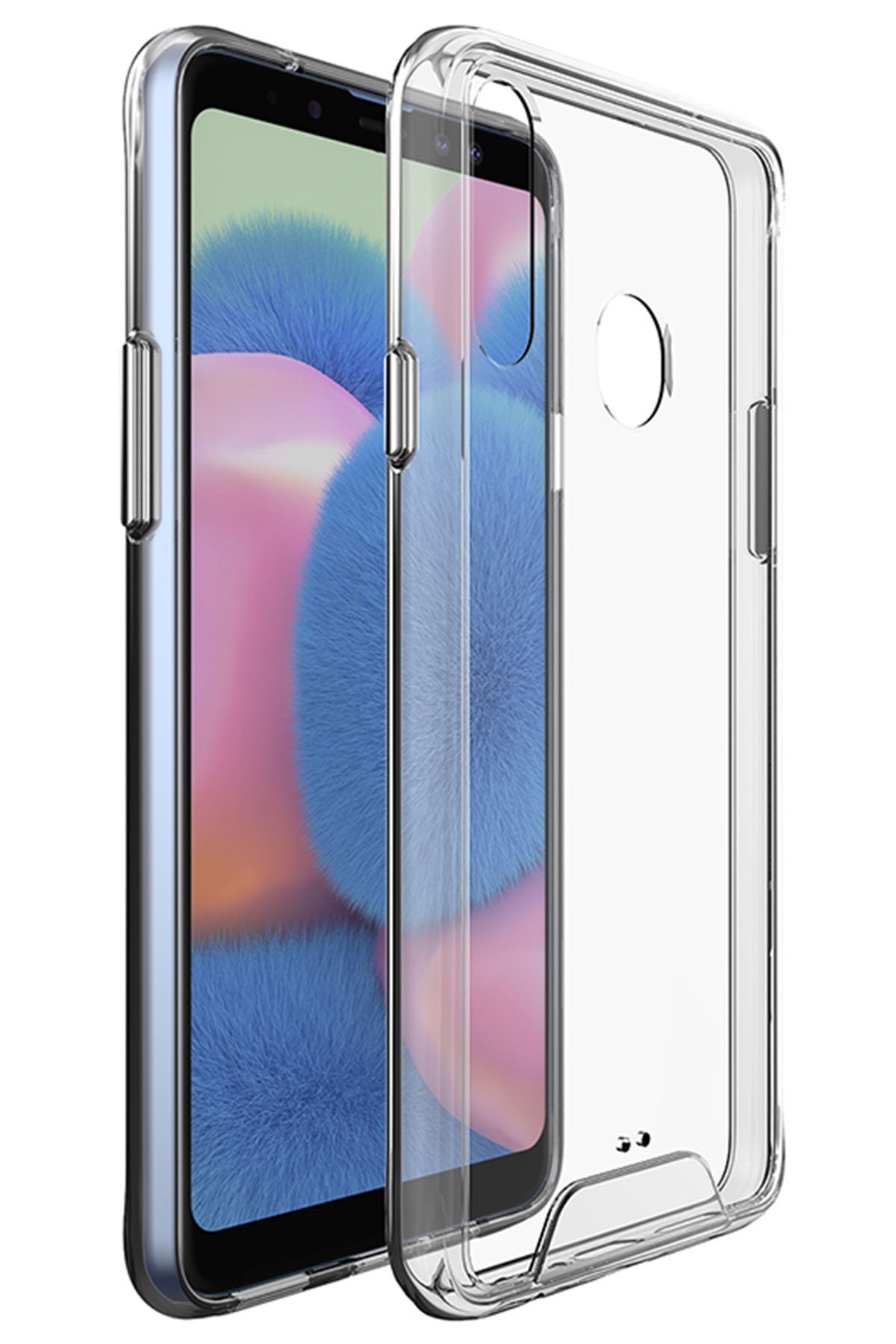 Newface Samsung Galaxy A20S Kılıf Nano içi Kadife Silikon - Mavi