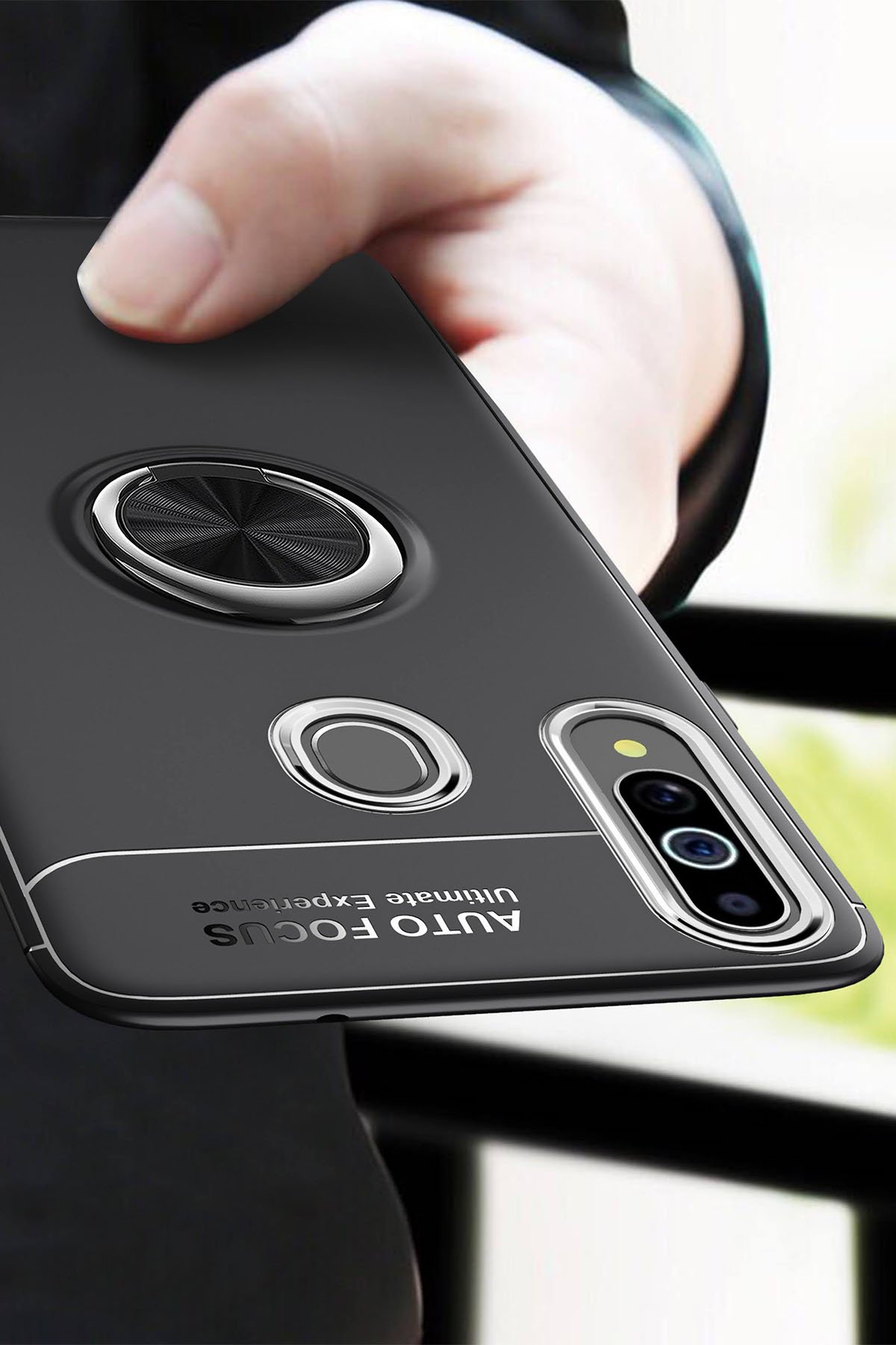 Newface Samsung Galaxy A20S Kılıf Viktor Yüzüklü Silikon - Pudra