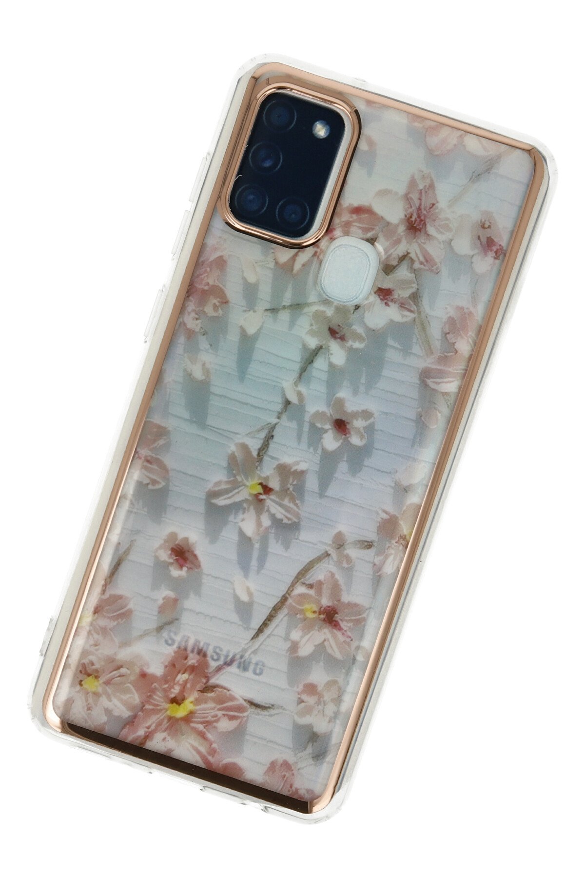 Newface Samsung Galaxy A21S Kılıf Nano içi Kadife Silikon - Turuncu