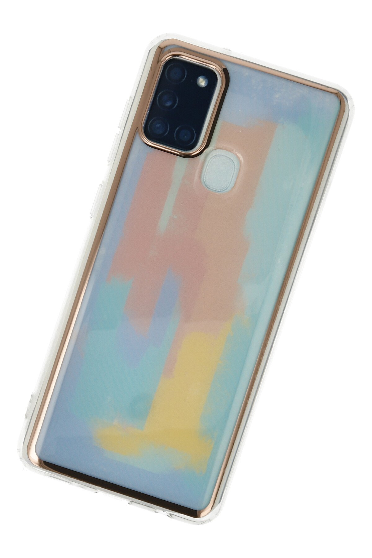 Newface Samsung Galaxy A21S Kılıf Nano içi Kadife  Silikon - Mavi