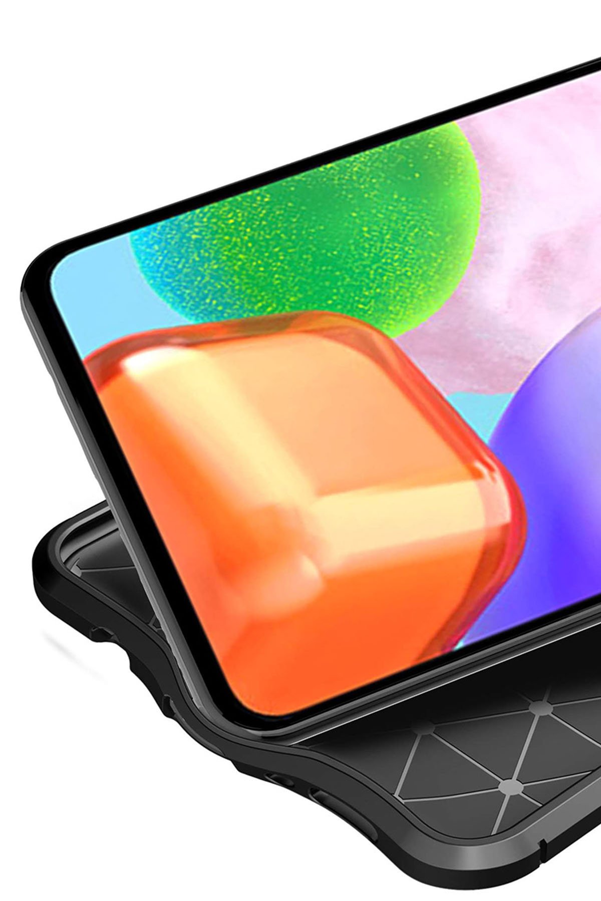 Newface Samsung Galaxy A21S Kılıf Nano içi Kadife  Silikon - Siyah
