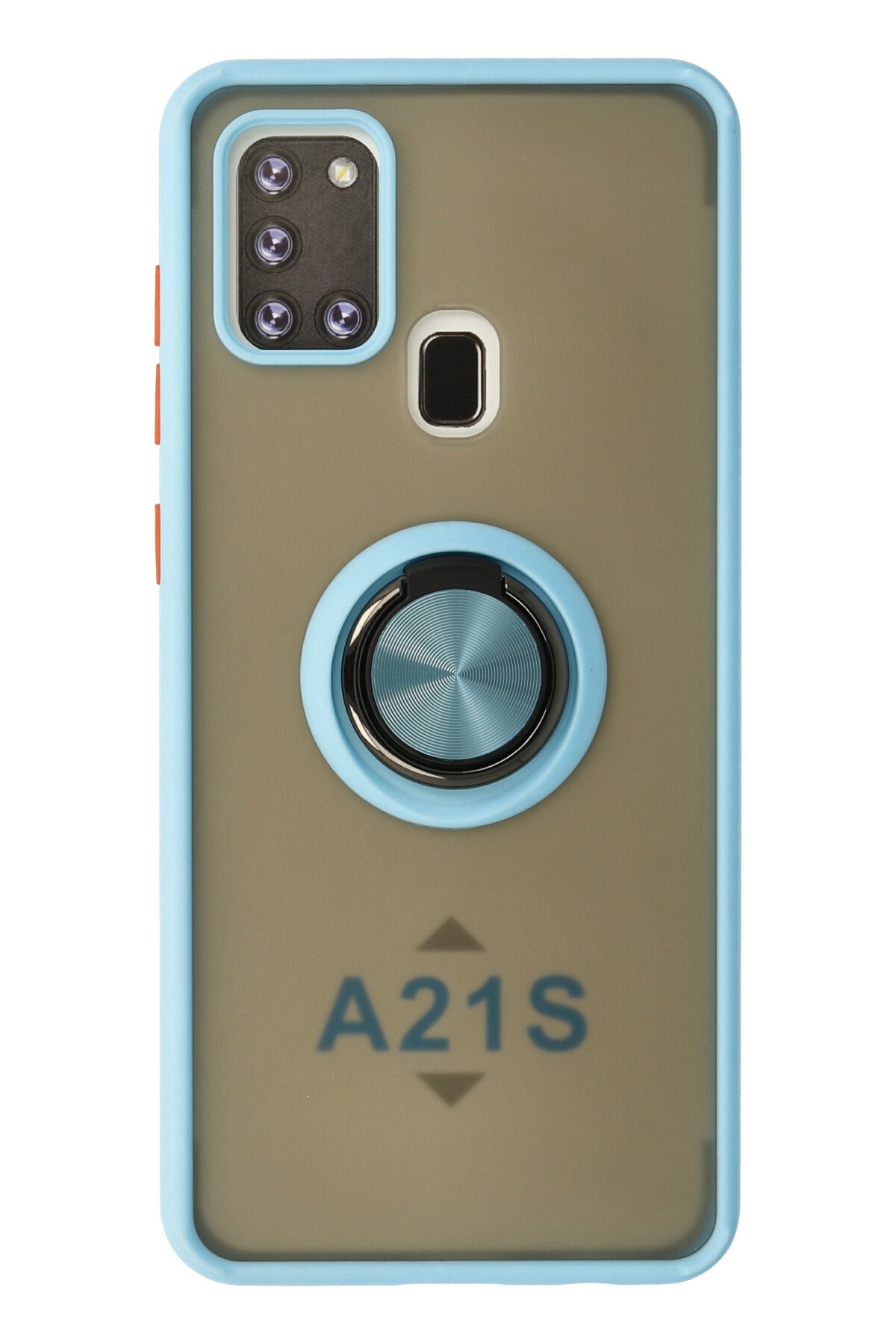 Newface Samsung Galaxy A21S Kılıf Gros Yüzüklü Silikon - Yeşil