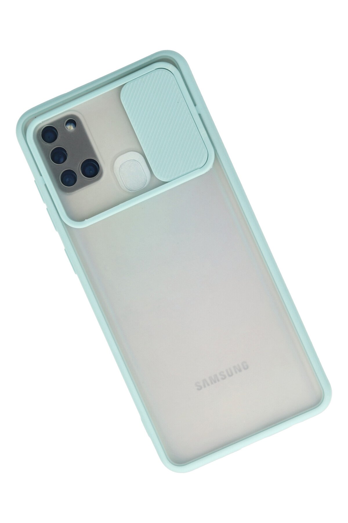Newface Samsung Galaxy A21S Kılıf Nano içi Kadife  Silikon - Lila