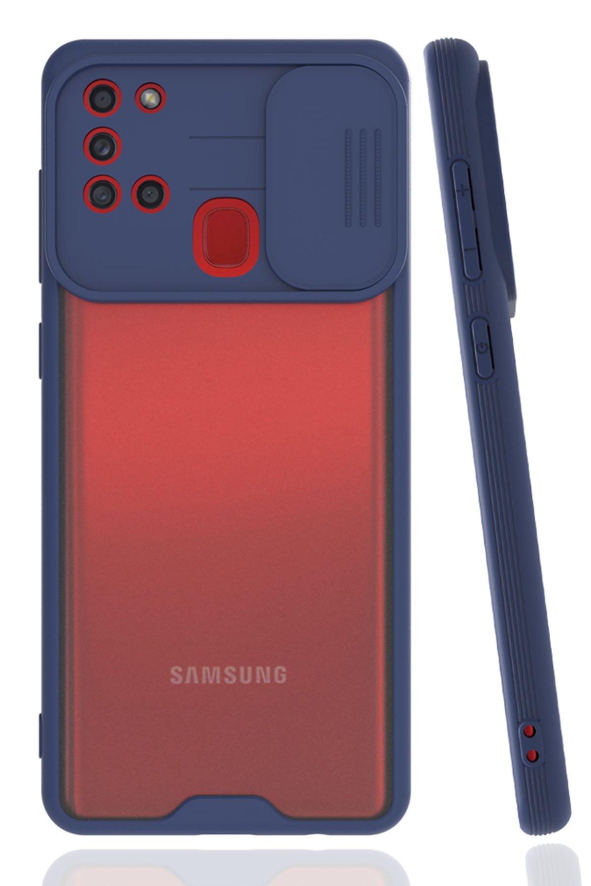 Newface Samsung Galaxy A21S Kılıf Nano içi Kadife  Silikon - Koyu Yeşil