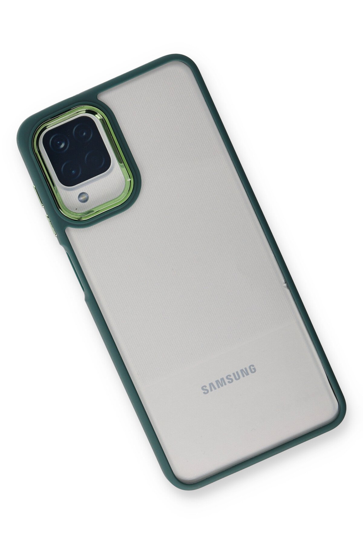 Newface Samsung Galaxy A22 Kılıf Palm Buzlu Kamera Sürgülü Silikon - Kırmızı