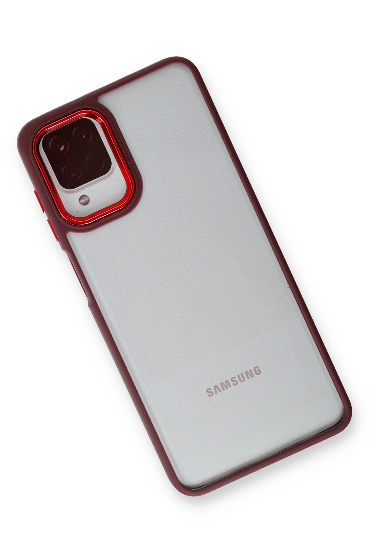 Newface Samsung Galaxy A22 Kılıf Zuma Kartvizitli Yüzüklü Silikon - Kırmızı